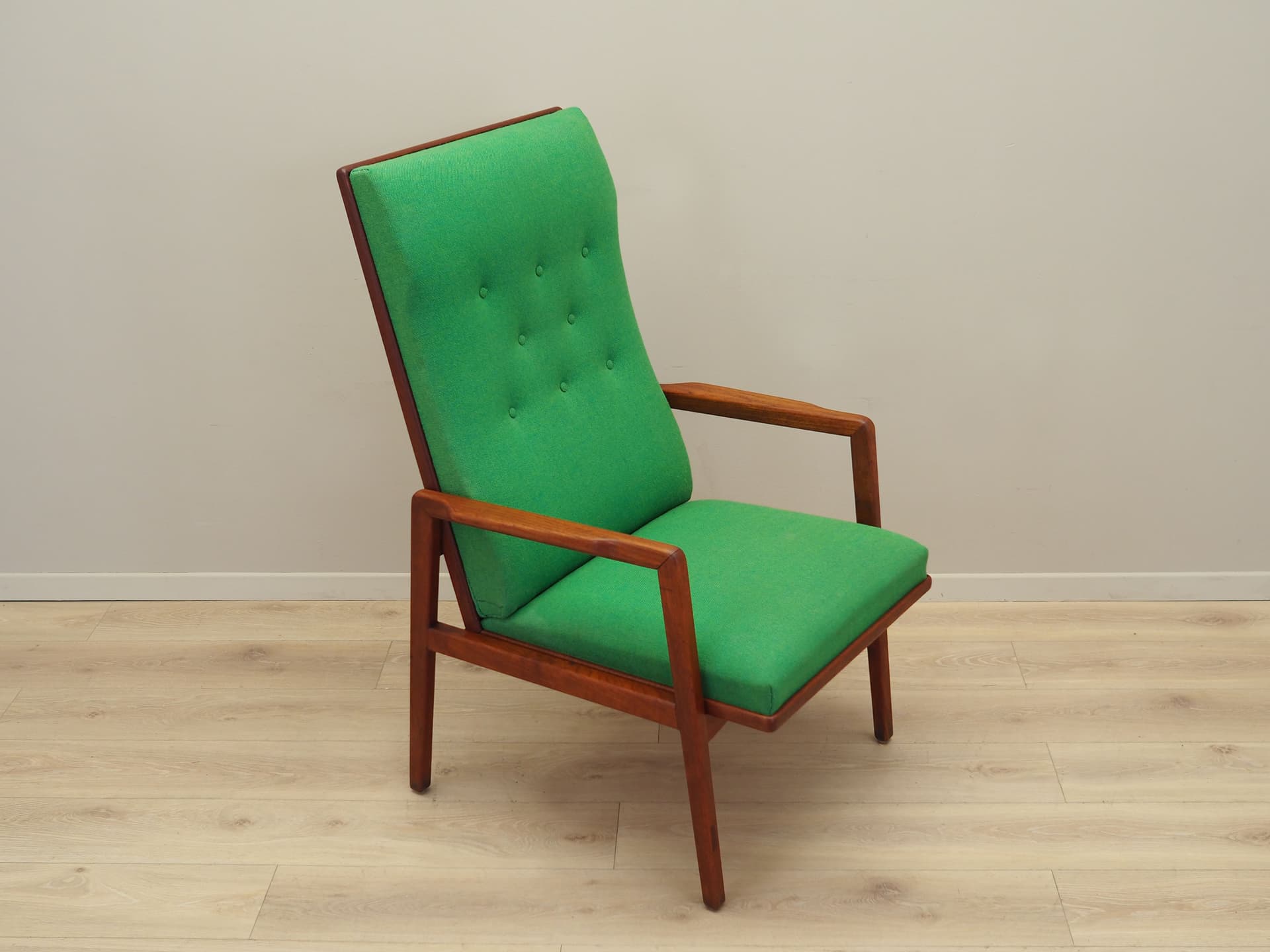 Armchair, green teak, Denmark, 1970s - 45215