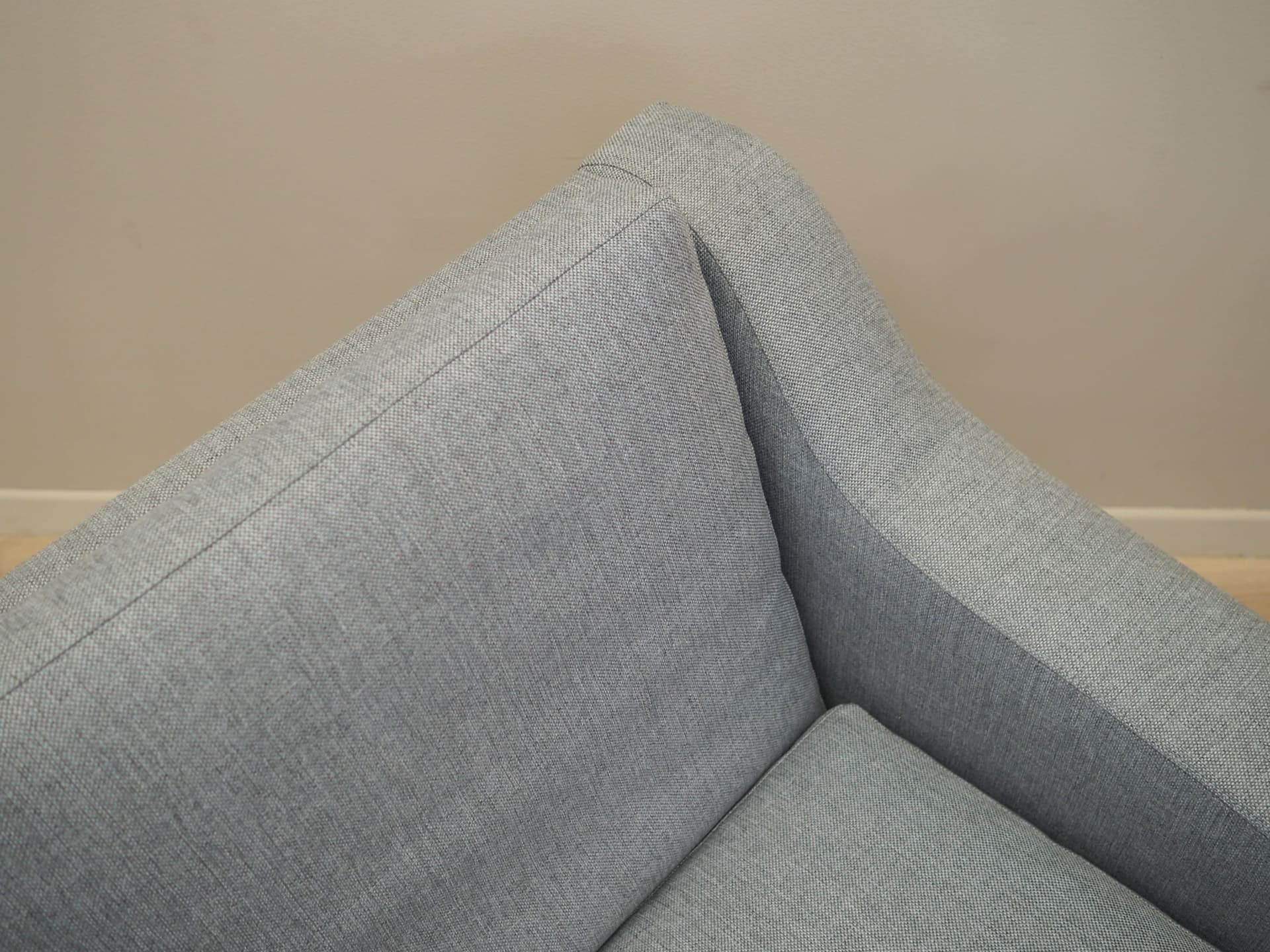 Armchair, grey, wood, Denmark, 1960s. - 49757