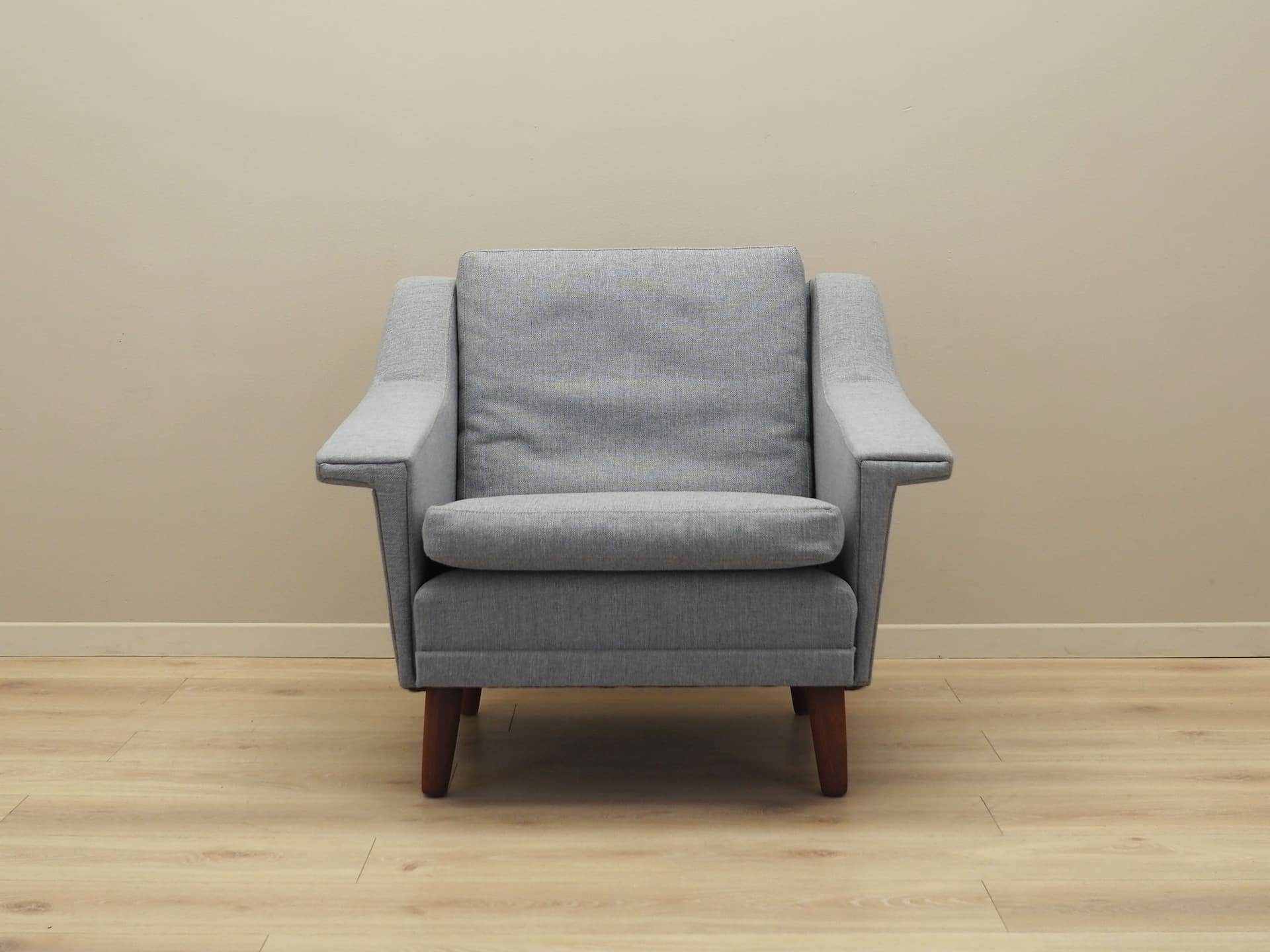 Armchair, grey, wood, Denmark, 1960s. - 45203