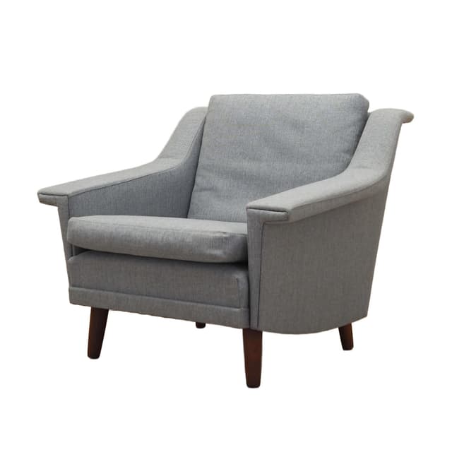 Armchair, grey, wood, Denmark, 1960s. - DIMENSION