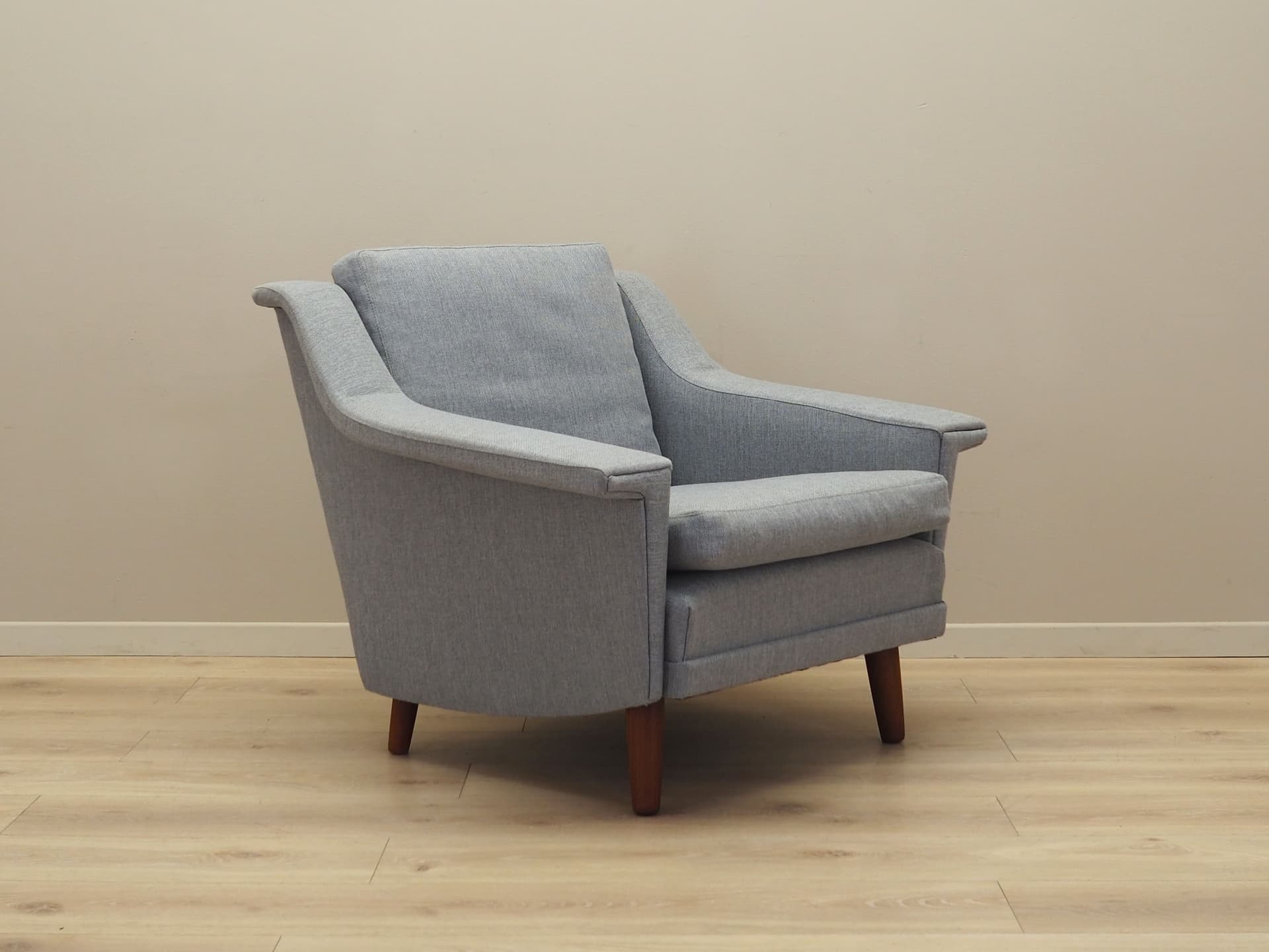 Armchair, grey, wood, Denmark, 1960s. - 45208