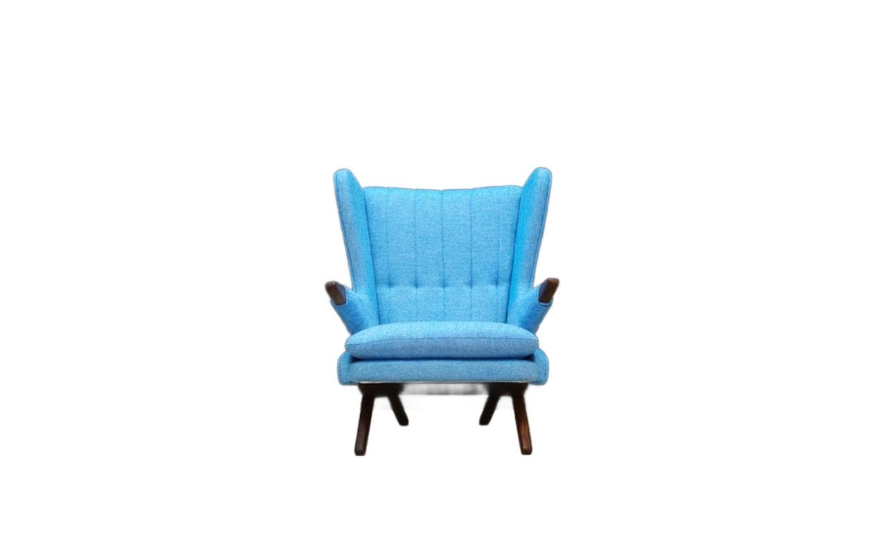 Armchair, teak turquoise, by S. Skipper, Denmark, 1960s