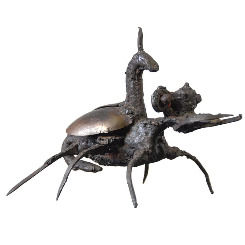 Metalowa figurka brutalistyczna, lata 60.