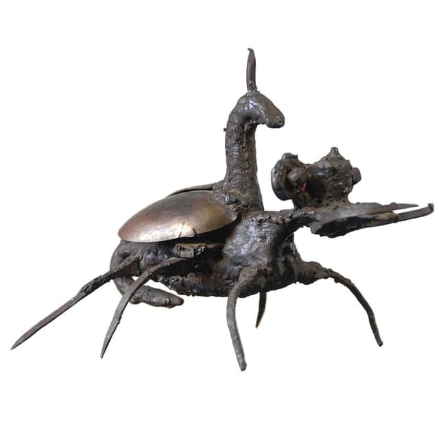 Metalowa figurka brutalistyczna, lata 60. - WYMIARY