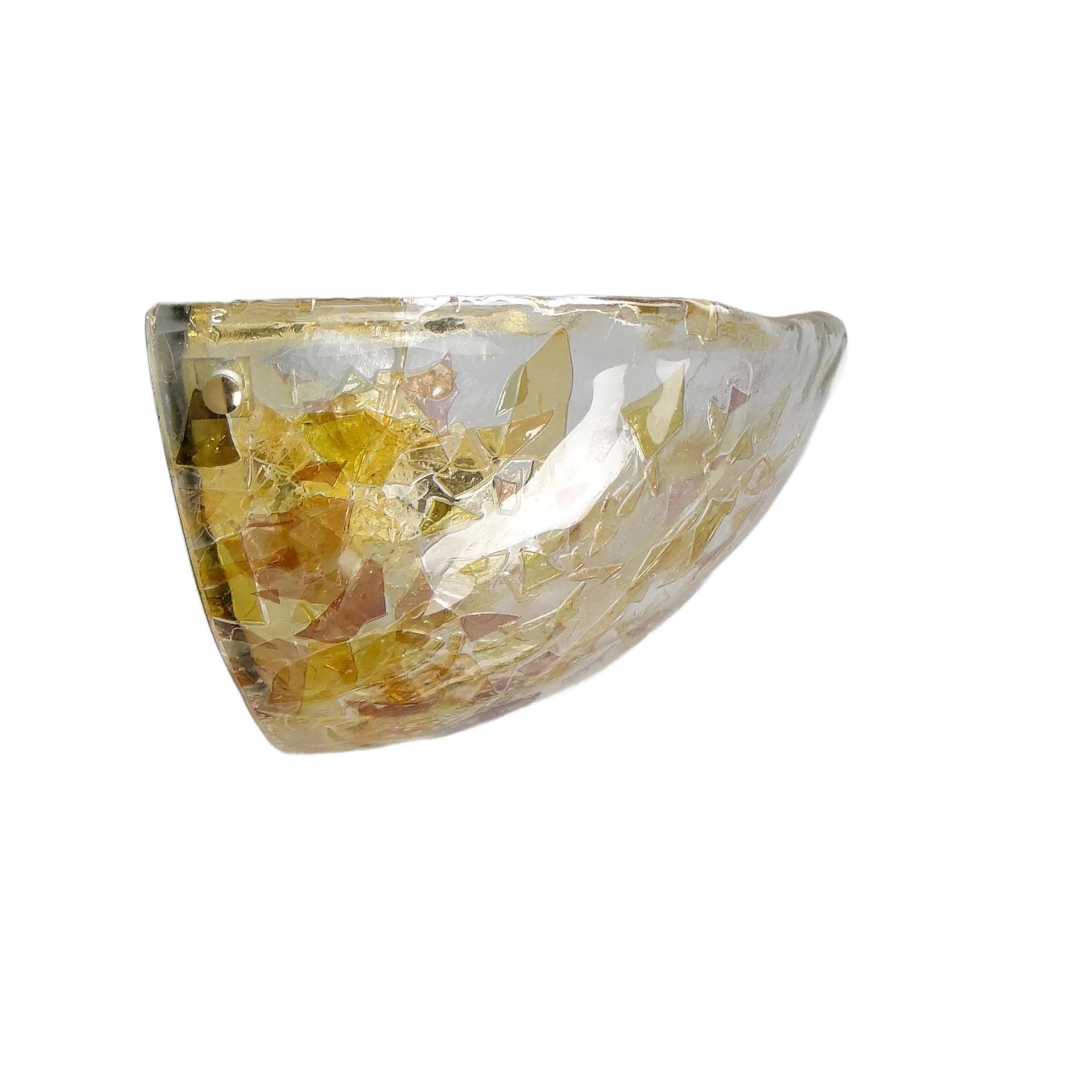 Wall Sconce Murano, multicolor glass, gold metal, Italy, 1970s.