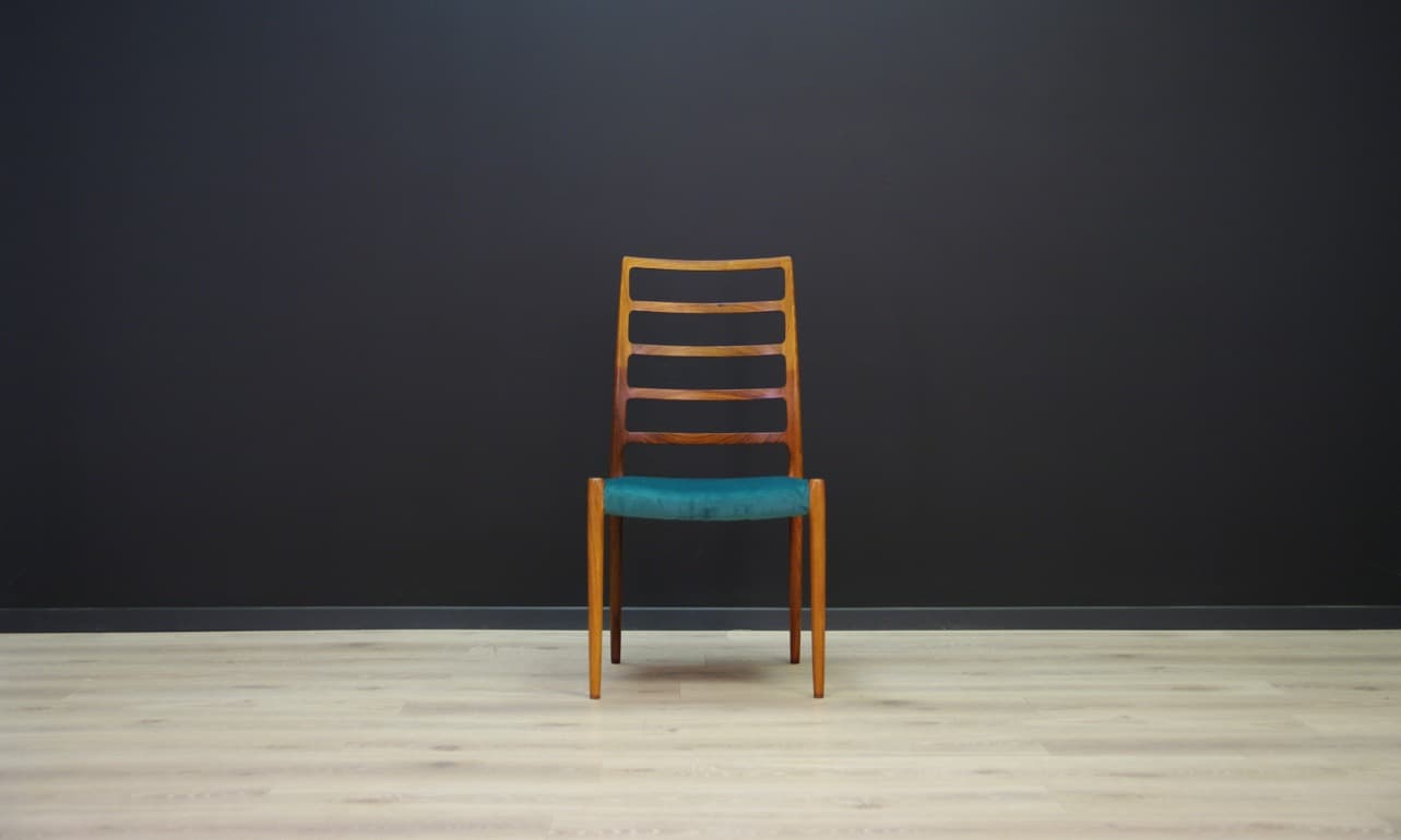 Krzesło Model 82, zielony, palisander, proj. N.O. Møller, J.L. Møllers, Dania, lata 60. - 49706