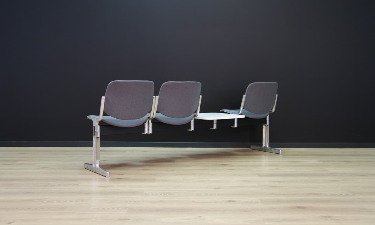 Ławka, szary, aluminium, Dania, lata 60. - 45145