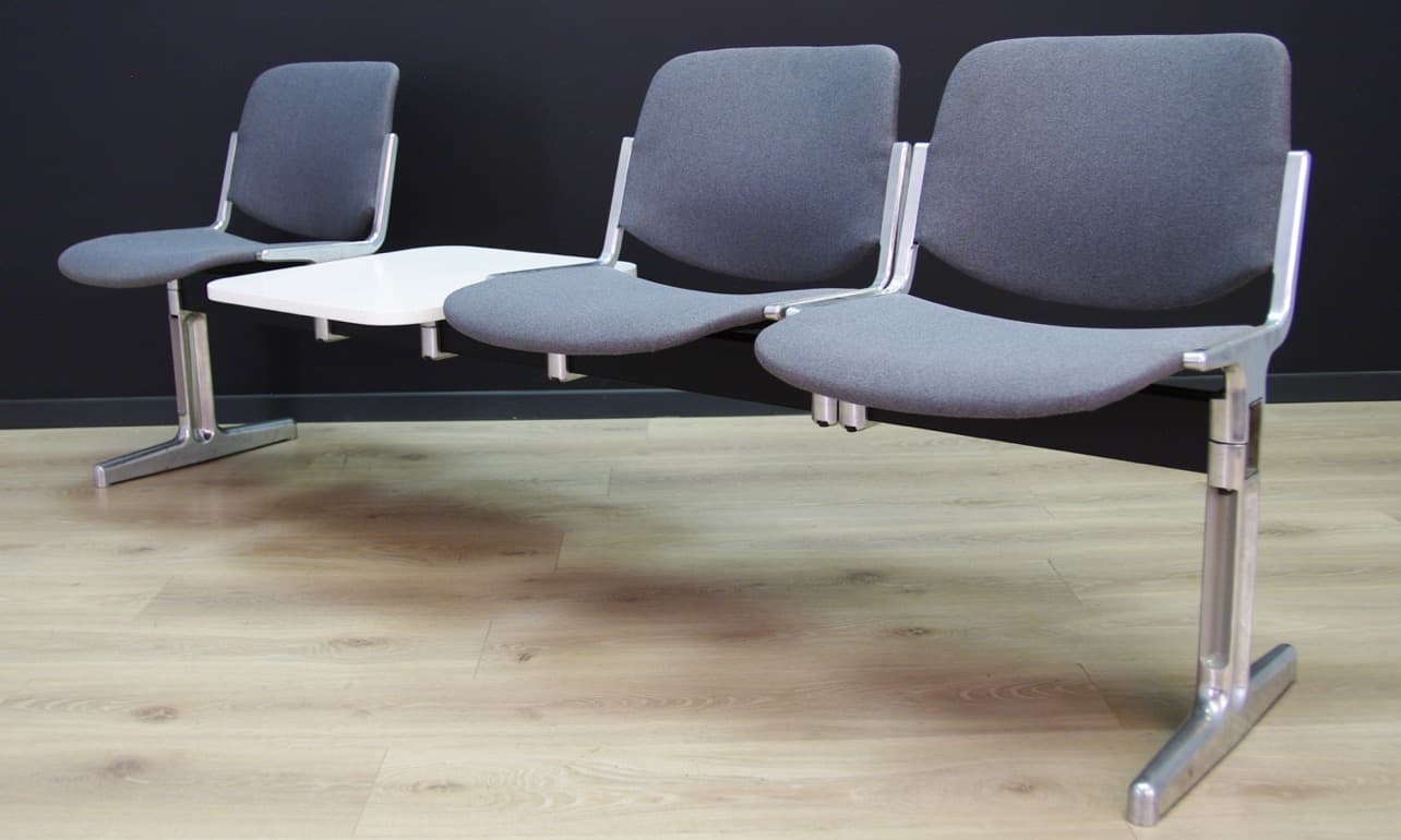 Ławka, szary, aluminium, Dania, lata 60. - 45144