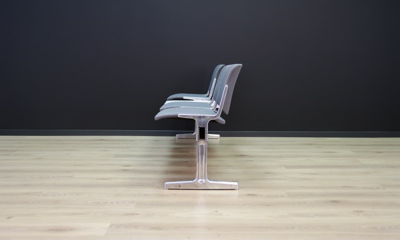 Ławka, szary, aluminium, Dania, lata 60. - 49698