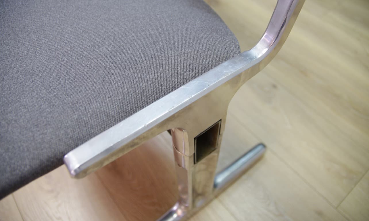 Ławka, szary, aluminium, Dania, lata 60. - 49694