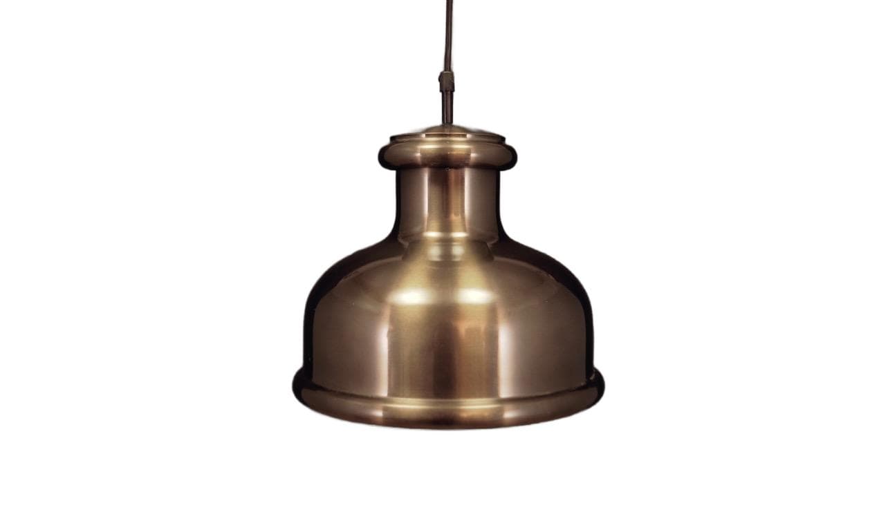 Pendant lamp, brown metal, Holmegaard, Denmark, 1970s