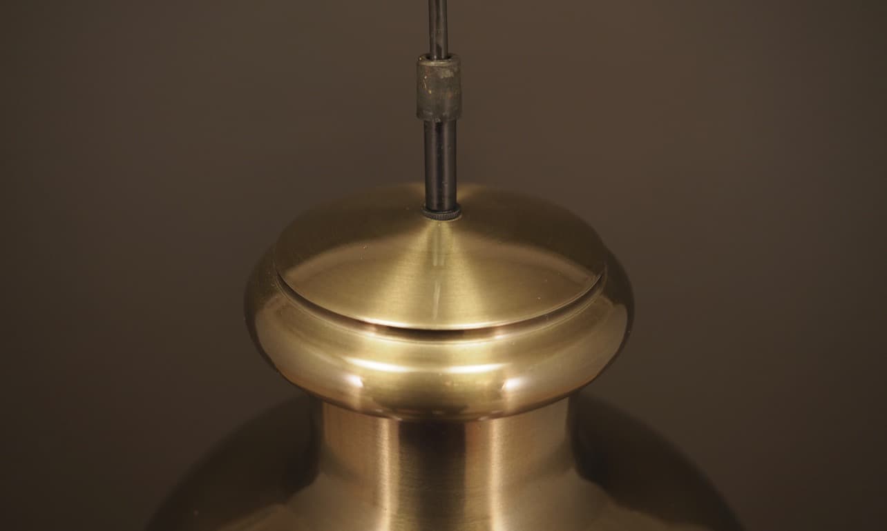 Pendant lamp, brown metal, Holmegaard, Denmark, 1970s - 45121