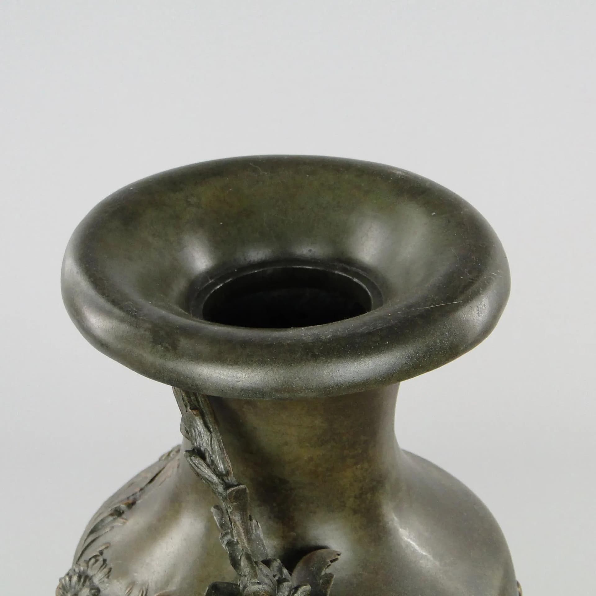 Art Nouveau Vase, dark brown metal, by A. Moreau, France, early 20th c. - 45296