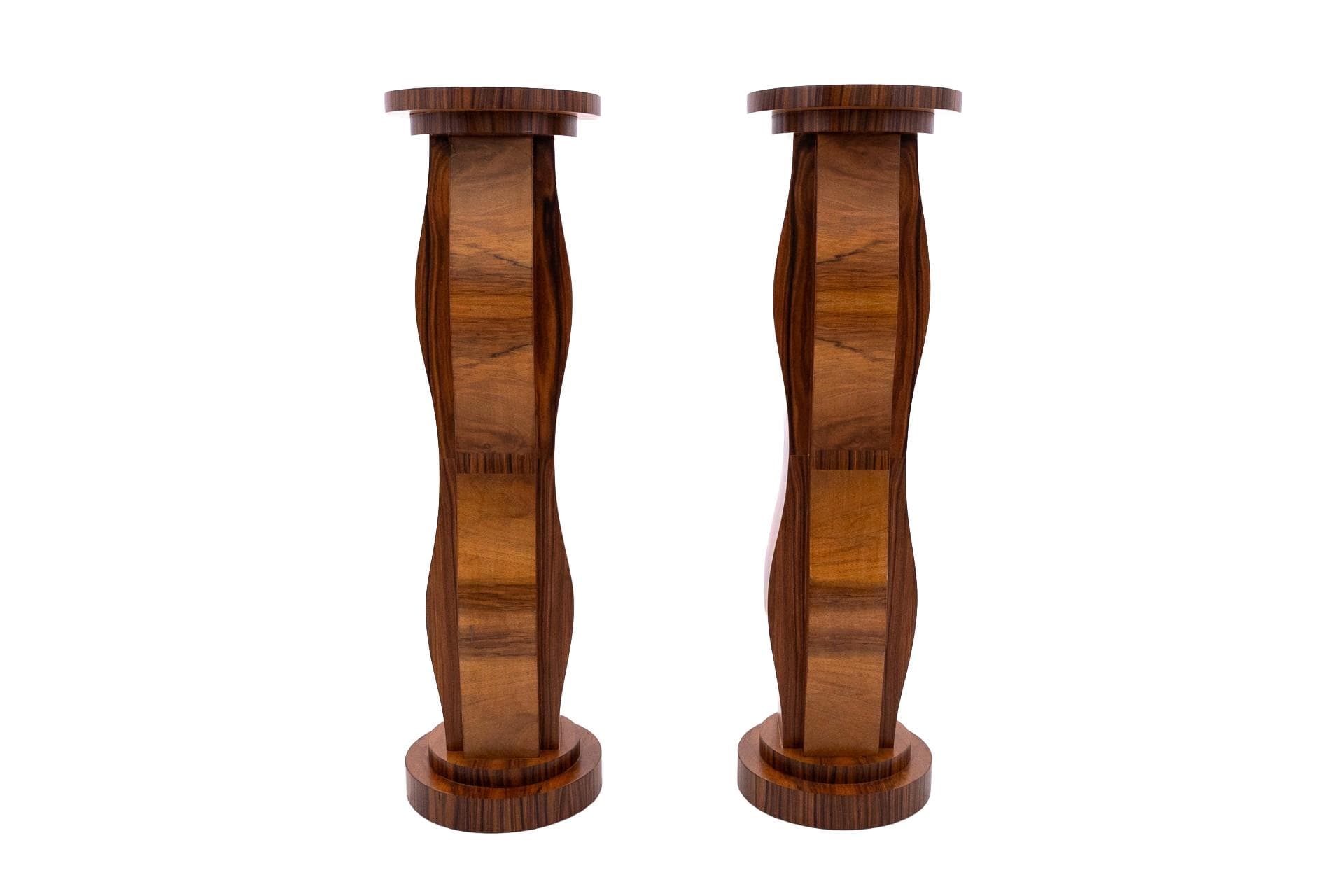 Orzechowe kolumny Art Deco, Polska, lata 40.