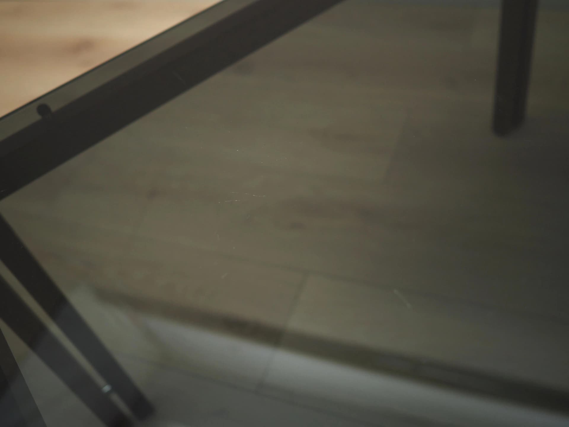 Coffee table, brown rosewood, black glass, Denmark, 1970s - 45447