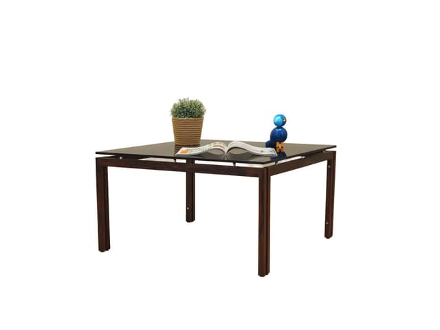 Coffee table, brown rosewood, black glass, Denmark, 1970s - DIMENSION