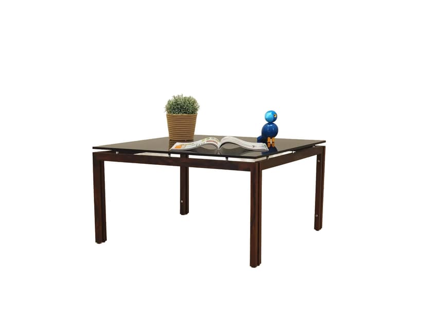 Coffee table, brown rosewood, black glass, Denmark, 1970s