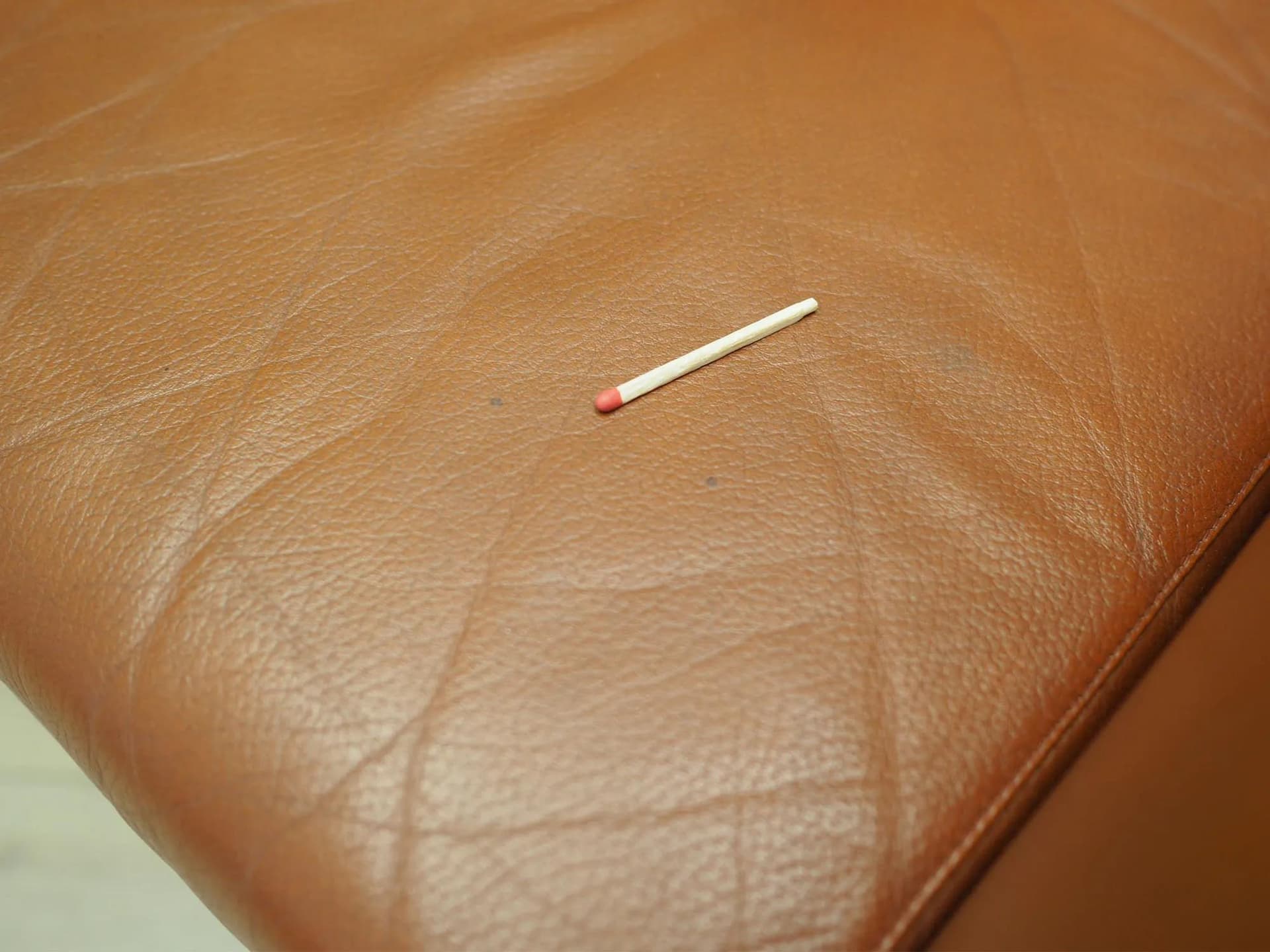 Armchair, brown leather, metal, Denmark, 1960s. - 45434