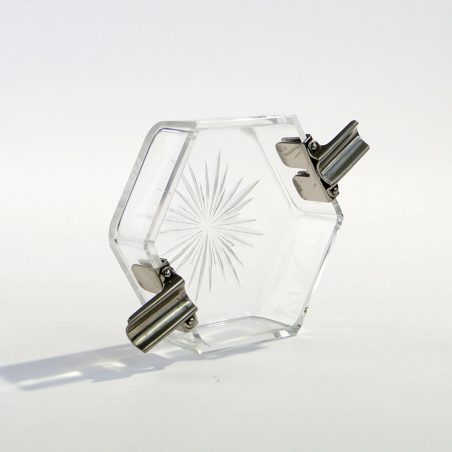 Popielniczka Art Deco, kryształ transparentny, Niemcy, lata 30. - 45498