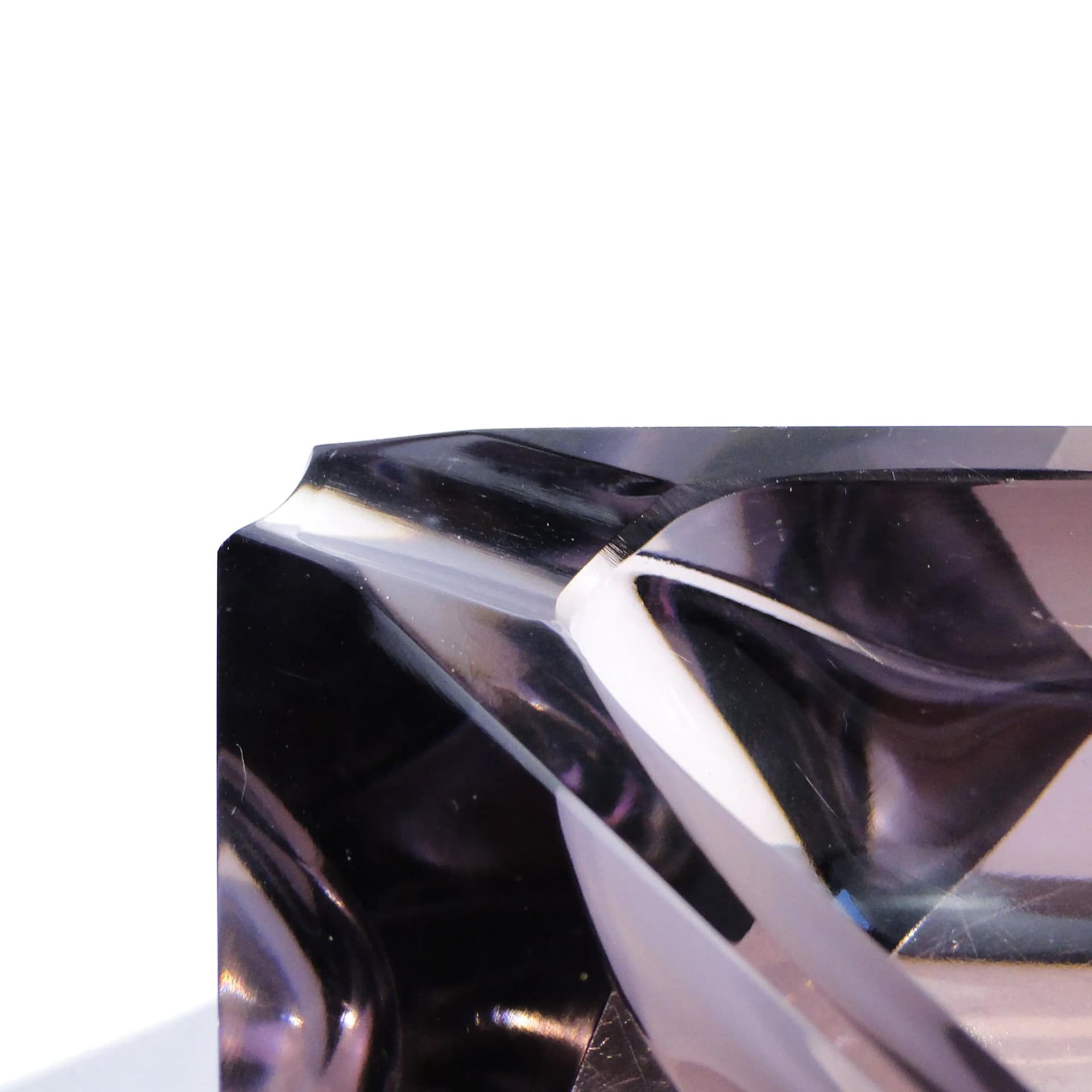 Popielniczka Art Deco, kryształ fioletowy, Moser, Czechy, lata 30. - 45479