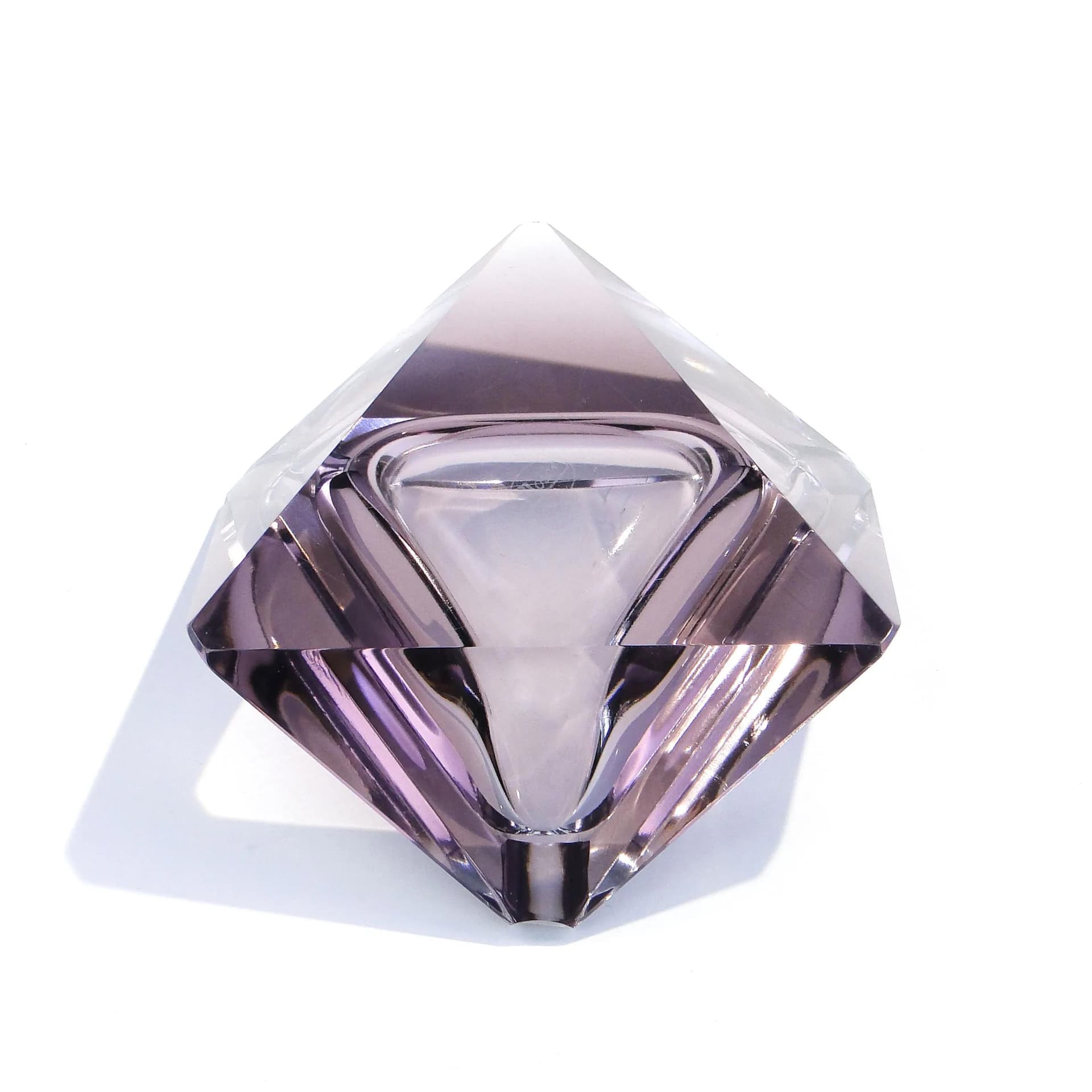 Popielniczka Art Deco, kryształ fioletowy, Moser, Czechy, lata 30. - 45480