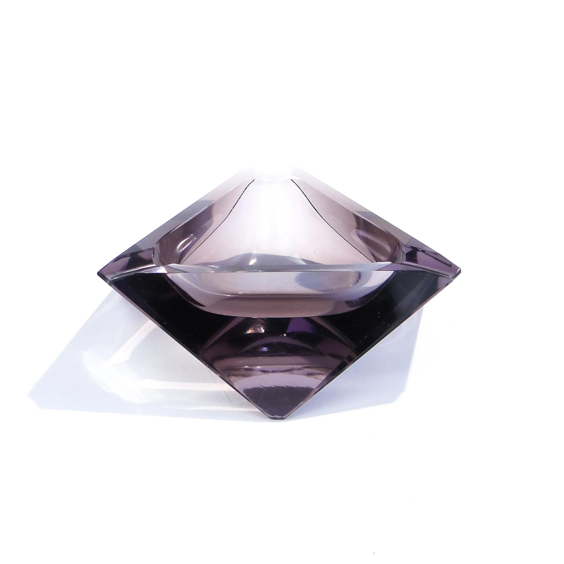 Popielniczka Art Deco, kryształ fioletowy, Moser, Czechy, lata 30. - 45475