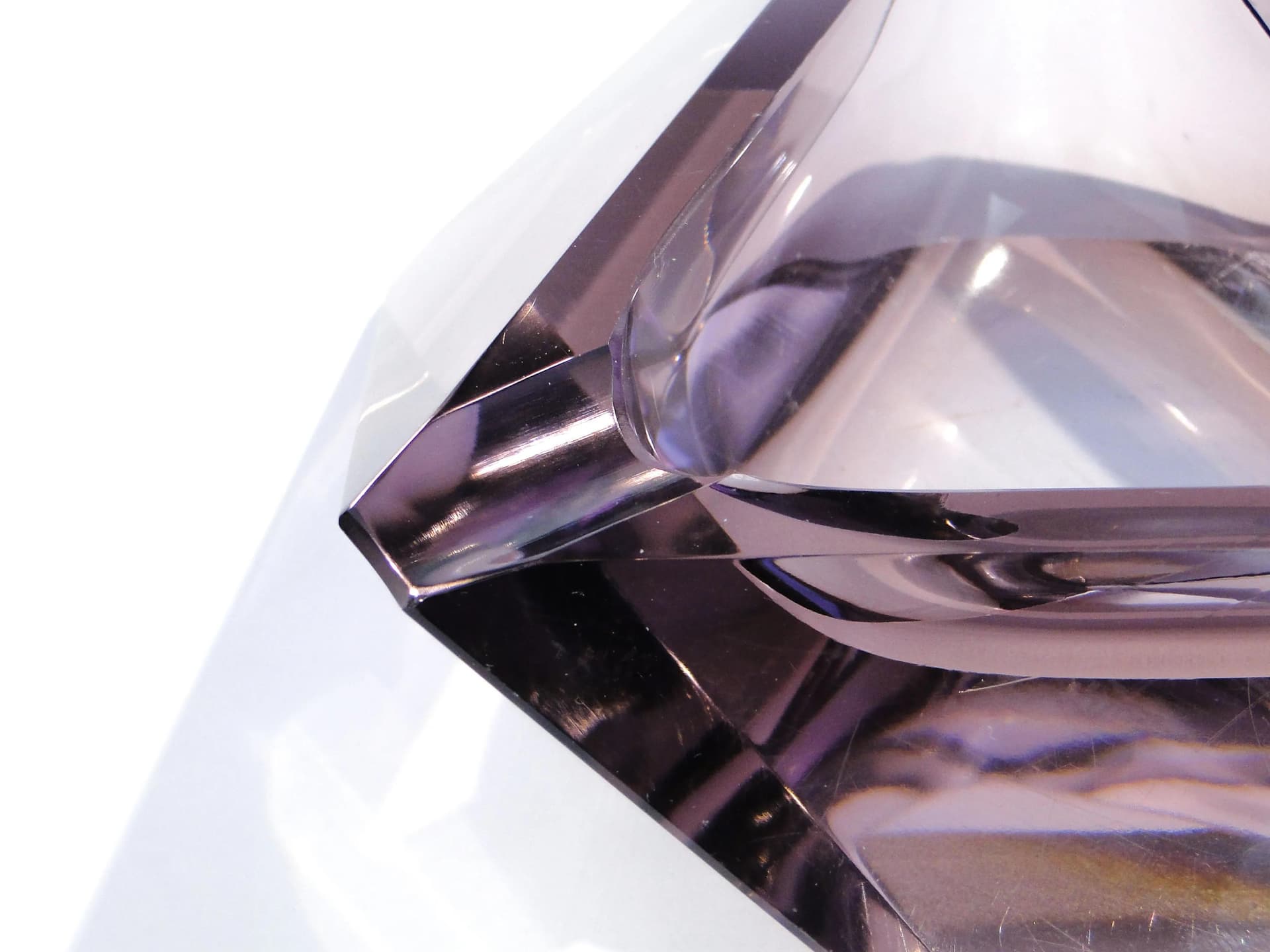 Popielniczka Art Deco, kryształ fioletowy, Moser, Czechy, lata 30. - 45478