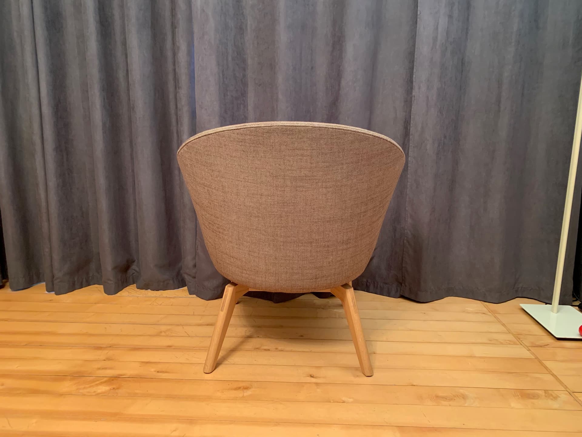 Armchair Let, taupe fabric, light oak, by S. Herkner, Fritz Hansen, Denmark - 45581