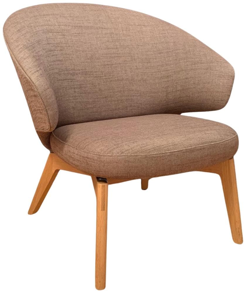 Armchair Let, taupe fabric, light oak, by S. Herkner, Fritz Hansen, Denmark