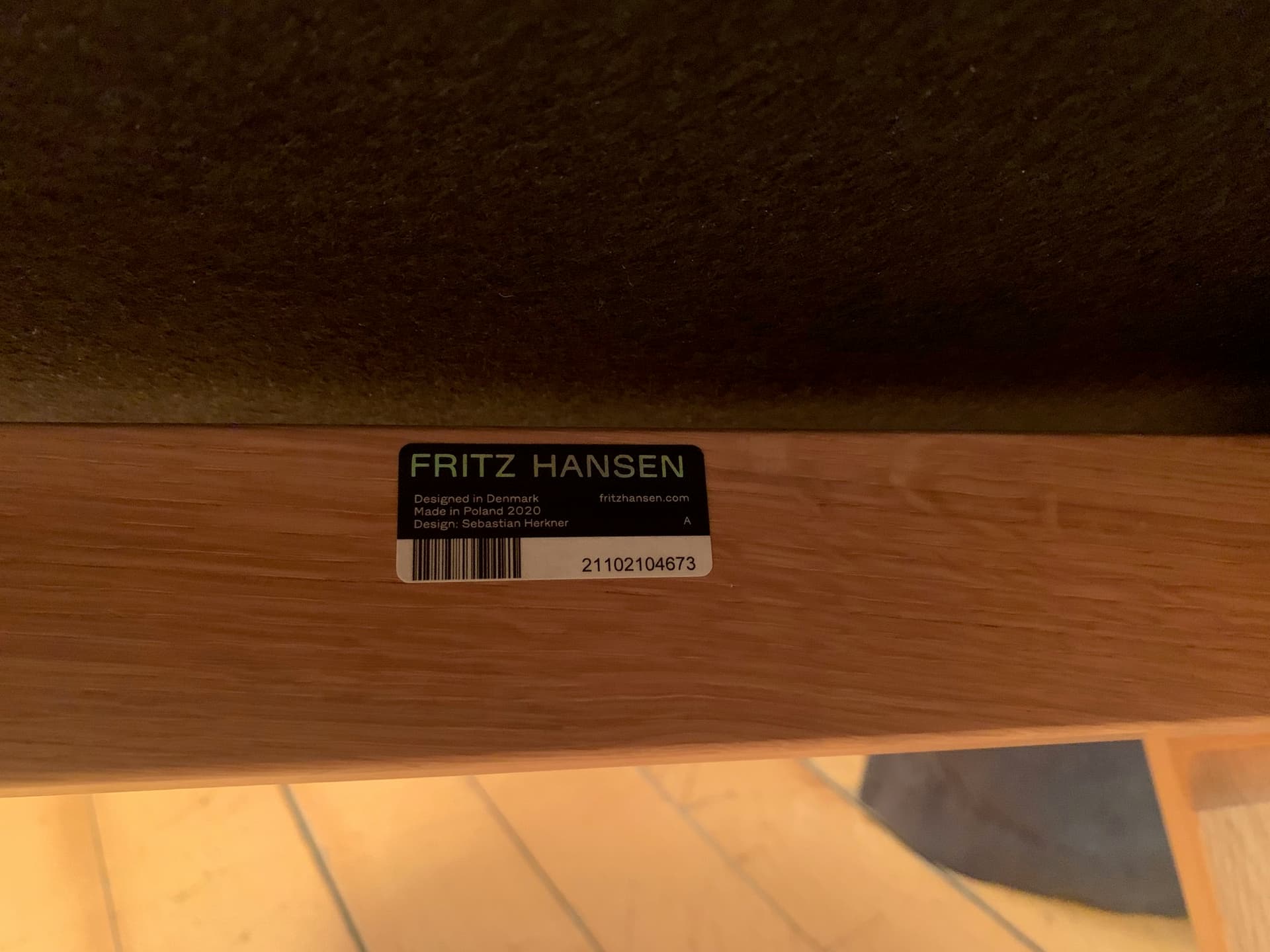 Armchair Let, taupe fabric, light oak, by S. Herkner, Fritz Hansen, Denmark - 45585