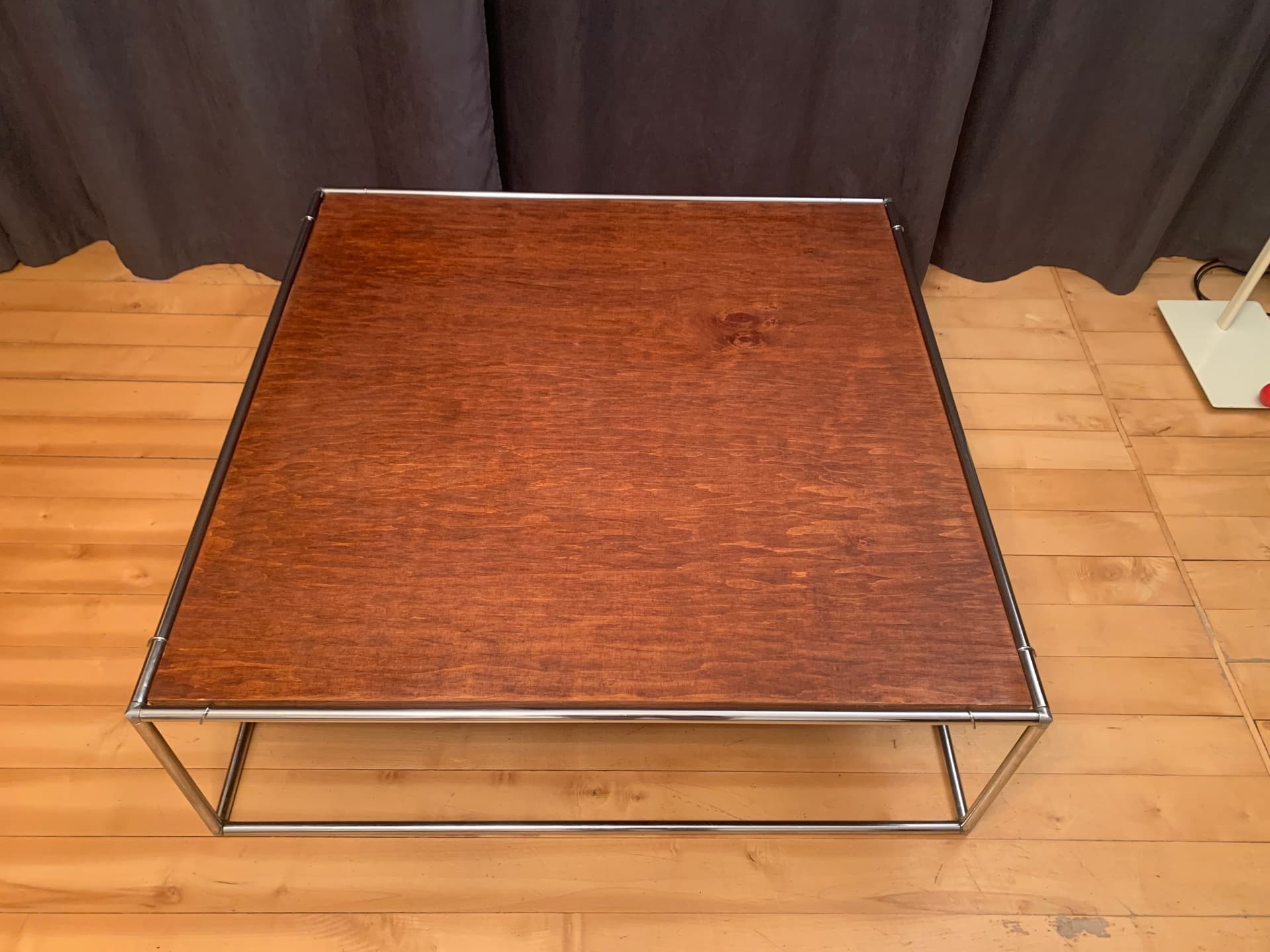 Coffee Table Amiral, brown wood, brass metal, by K. Mobring, Ikea, Sweden, 1970s. - 45610