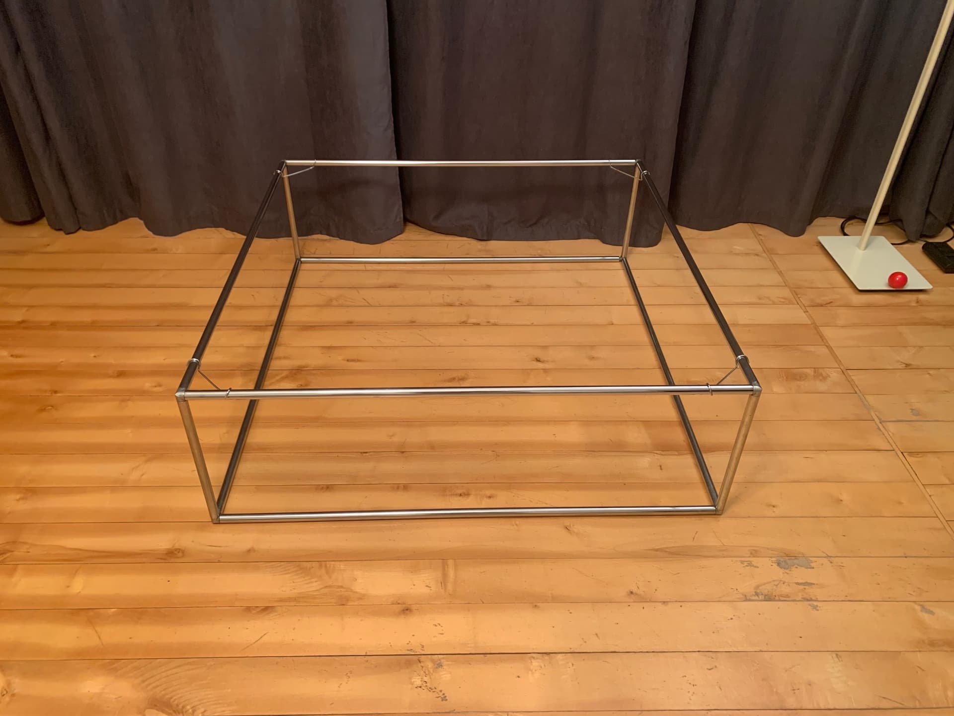 Coffee Table Amiral, brown wood, brass metal, by K. Mobring, Ikea, Sweden, 1970s. - 45613