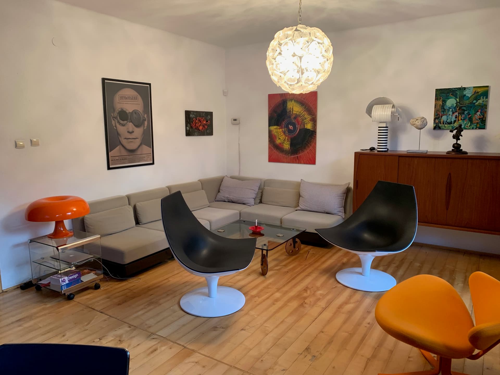 Para foteli Moon, skóra naturalna czarna, proj. P. Arosio, Tacchini, Włochy - 45642