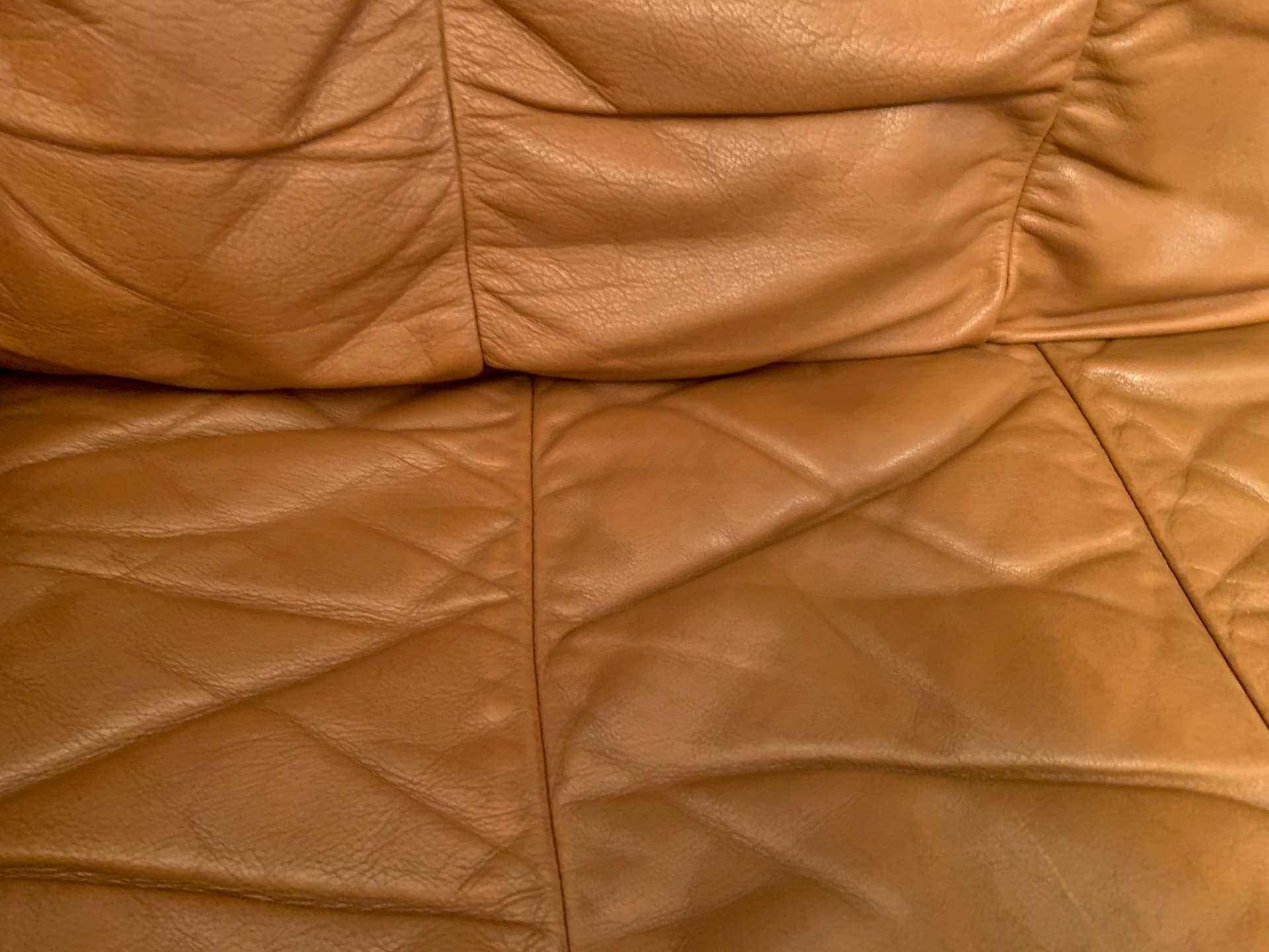 Sofa, skóra brązowa, sosna, Hämeen Kalustaja, Finlandia, lata 70. - 45651