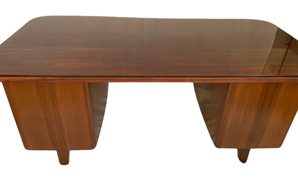 Desk, light brown oak, by G. Ericsson, Switzerland, 1950s. - 45659