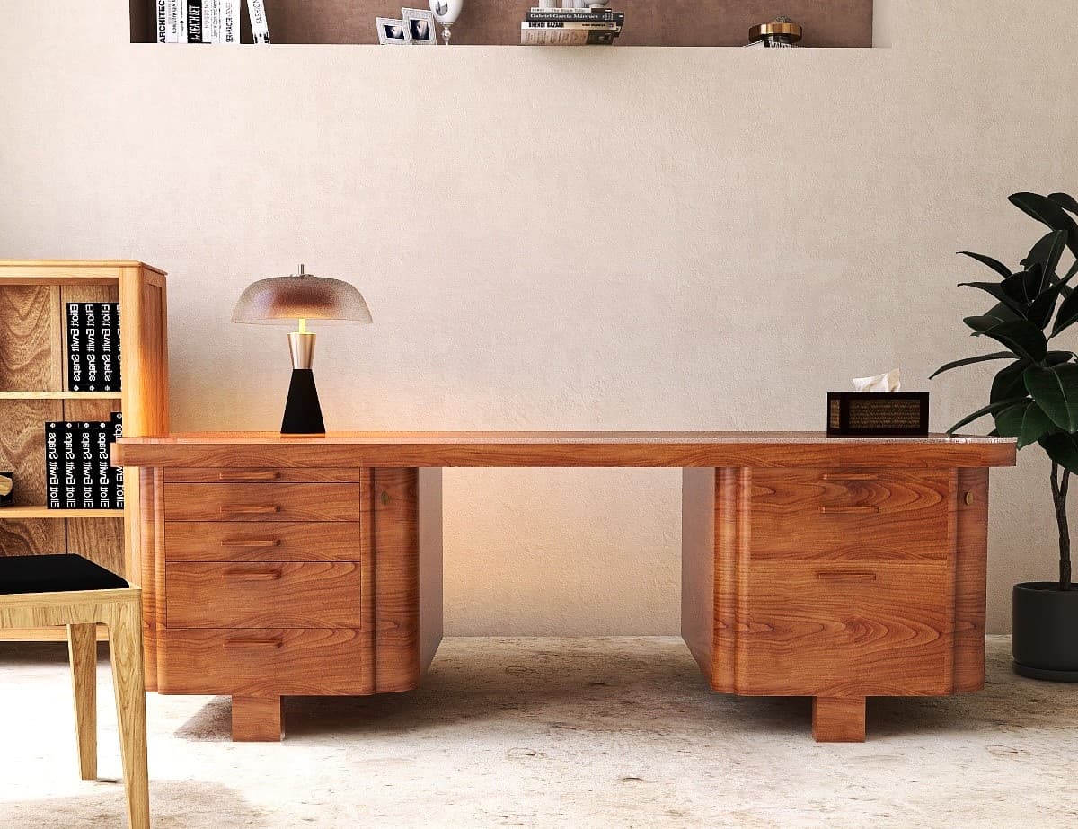 Desk, light brown oak, by G. Ericsson, Switzerland, 1950s. - 45670