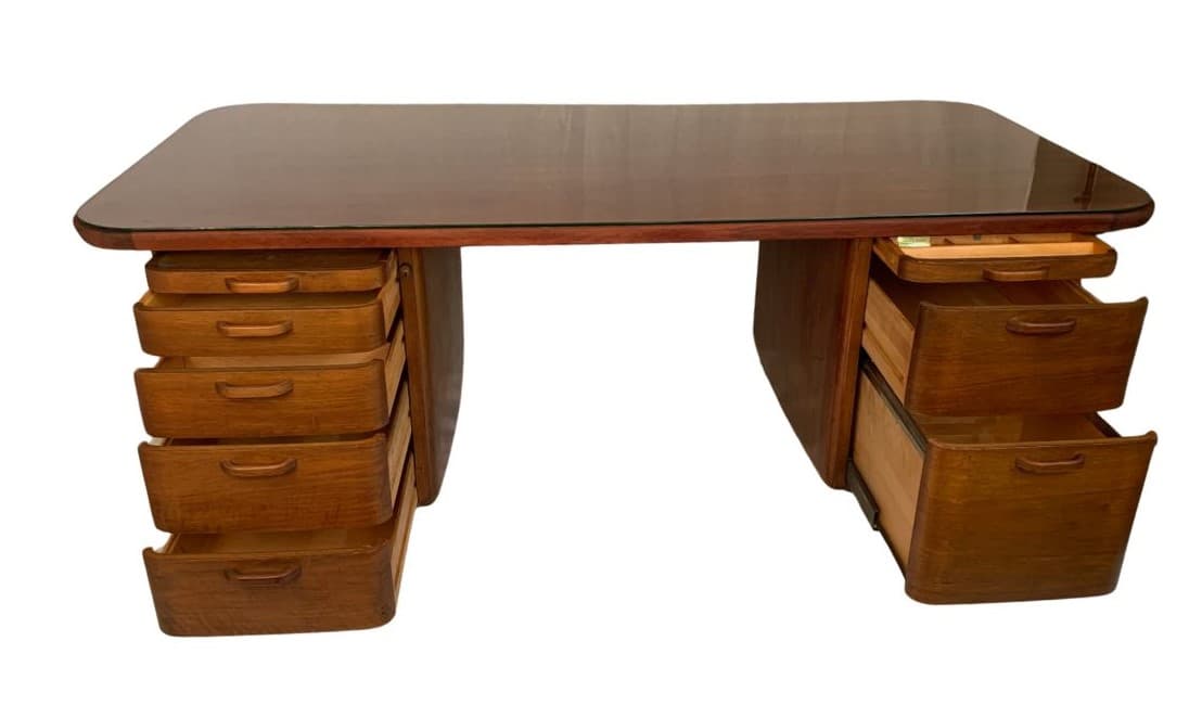 Desk, light brown oak, by G. Ericsson, Switzerland, 1950s. - 45658