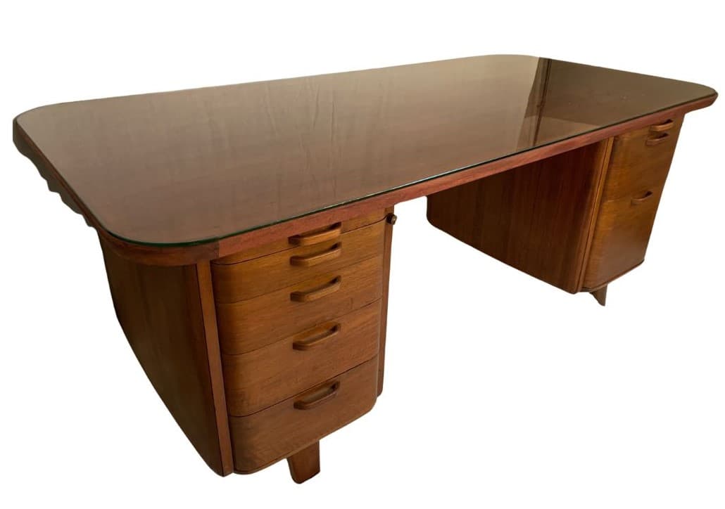 Desk, light brown oak, by G. Ericsson, Switzerland, 1950s. - 45657