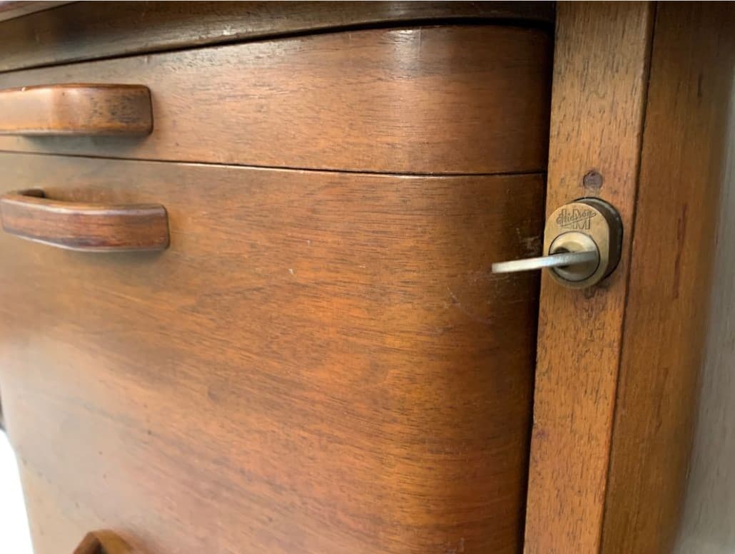 Desk, light brown oak, by G. Ericsson, Switzerland, 1950s. - 45662
