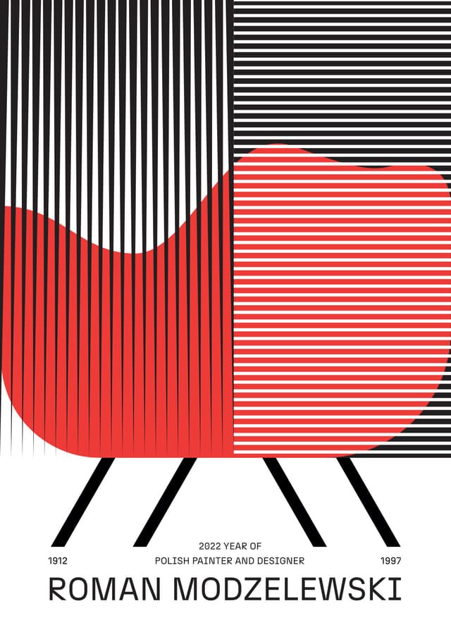 Plakat  RM58 Classic, 50/70 cm, proj. K. Kruk ASP Łódź,, VZÓR - WYMIARY