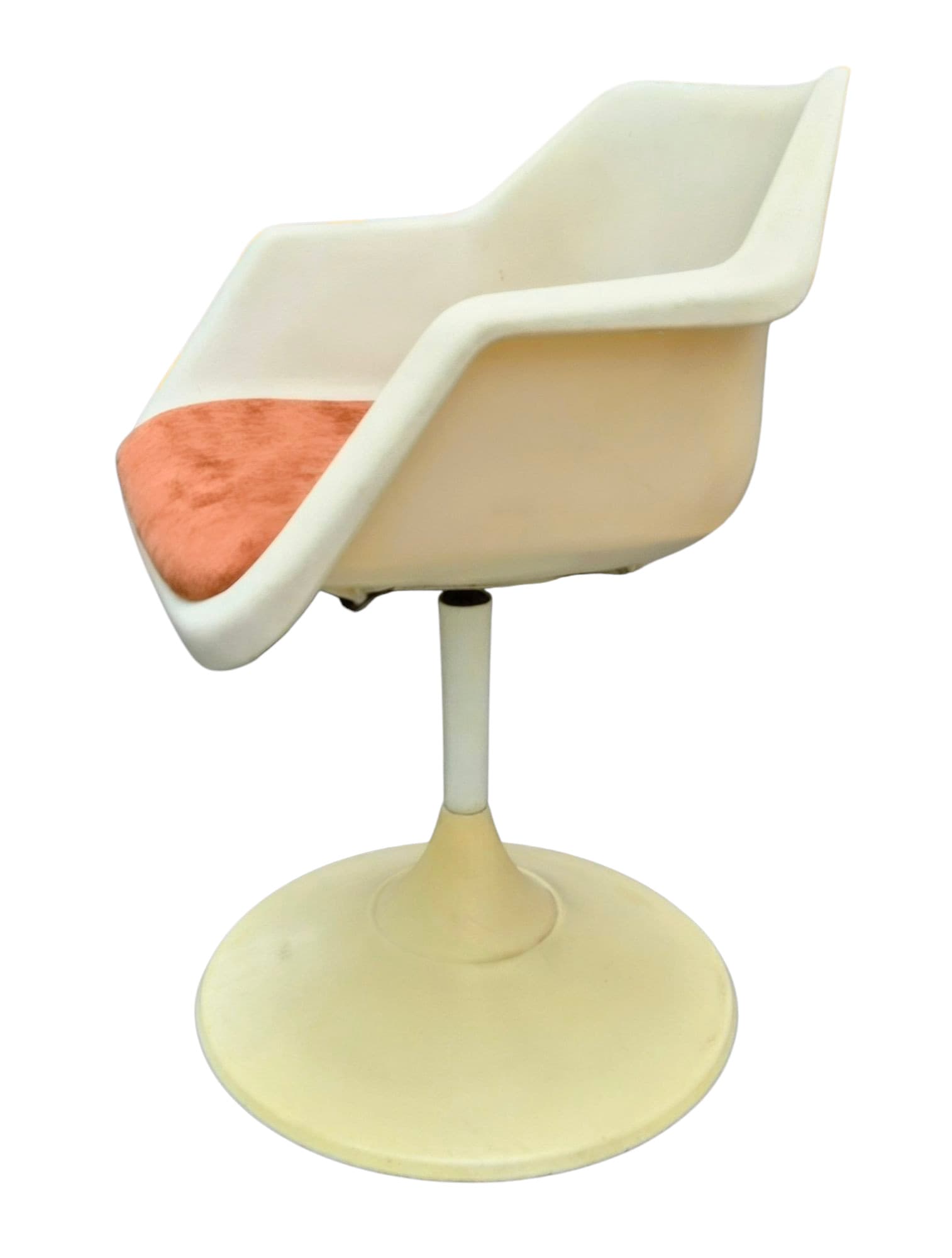 Fotel obrotowy Space Age, biały, plastik, lata 80. - 45697