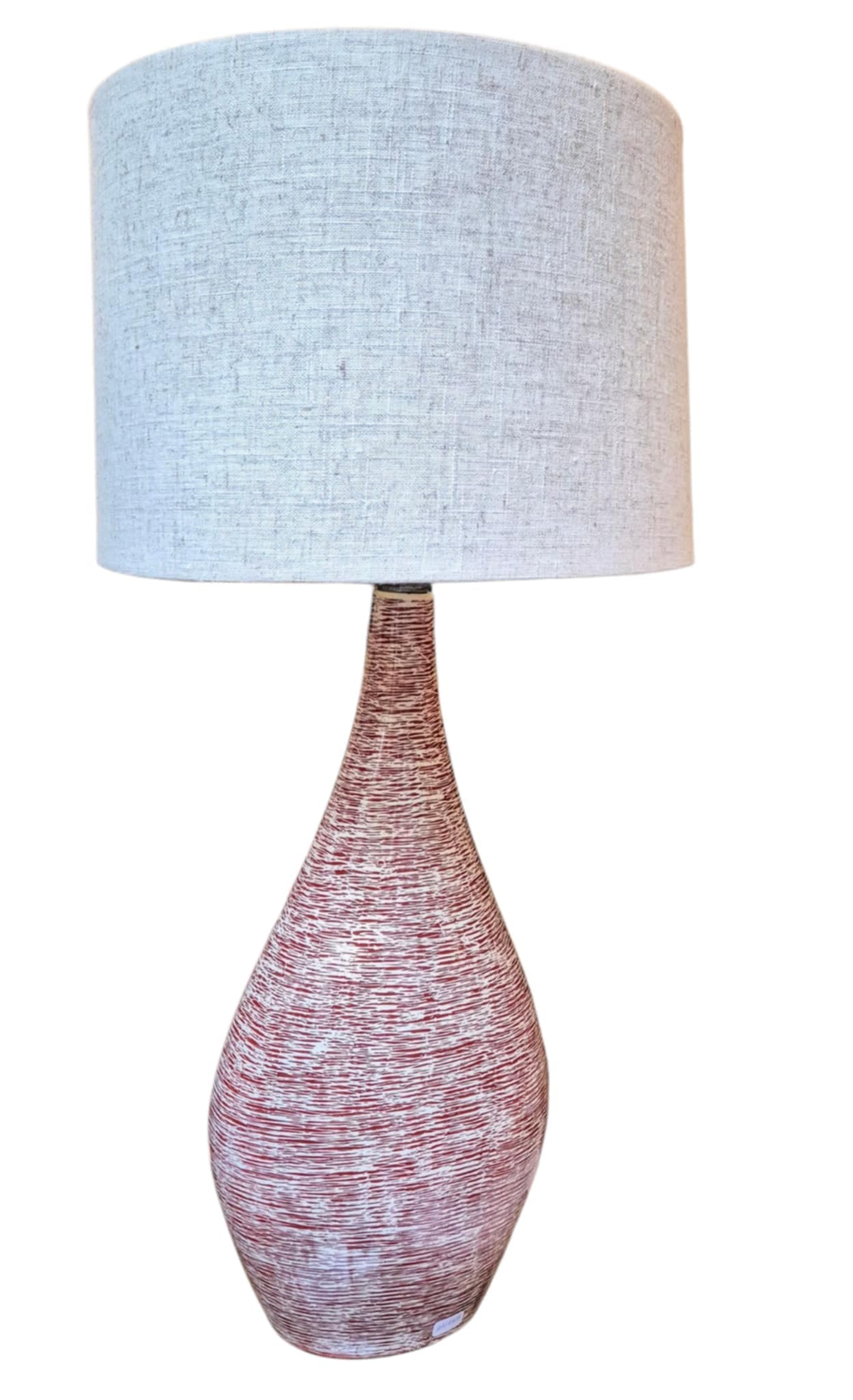 Table Lamp New Look, maroon ceramic, Zakłady Porcelitu Stołowego Tułowice, Poland, 1960s. - 46359