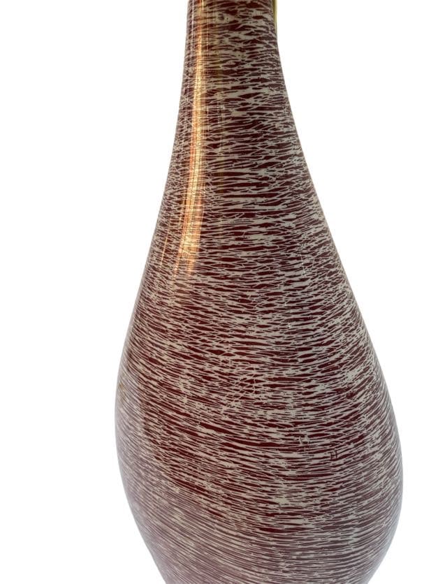 Table Lamp New Look, maroon ceramic, Zakłady Porcelitu Stołowego Tułowice, Poland, 1960s. - 45702