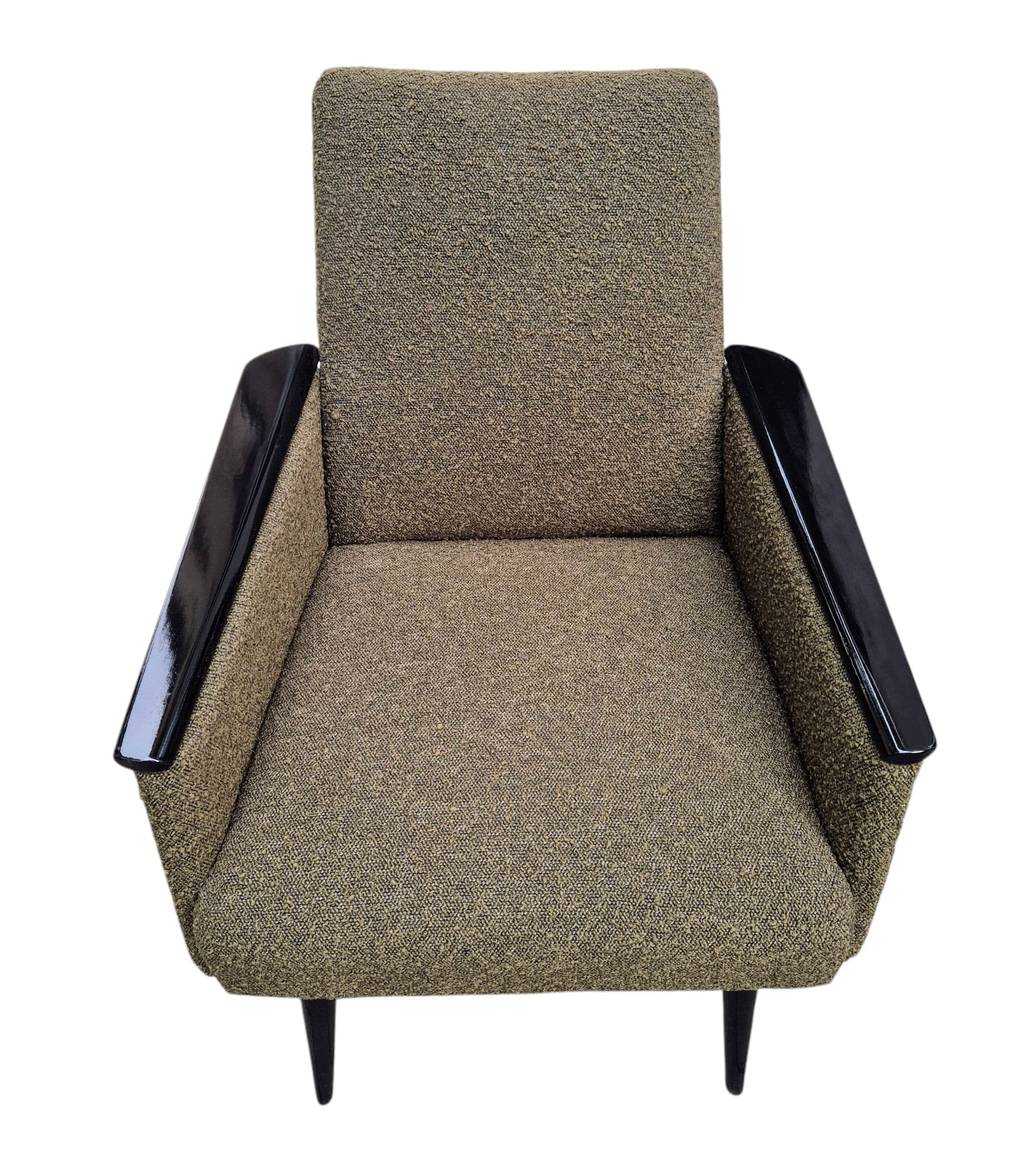 Fotel klubowy Gera, zielony, drewno czarne, Niemcy, lata 70. - 45741