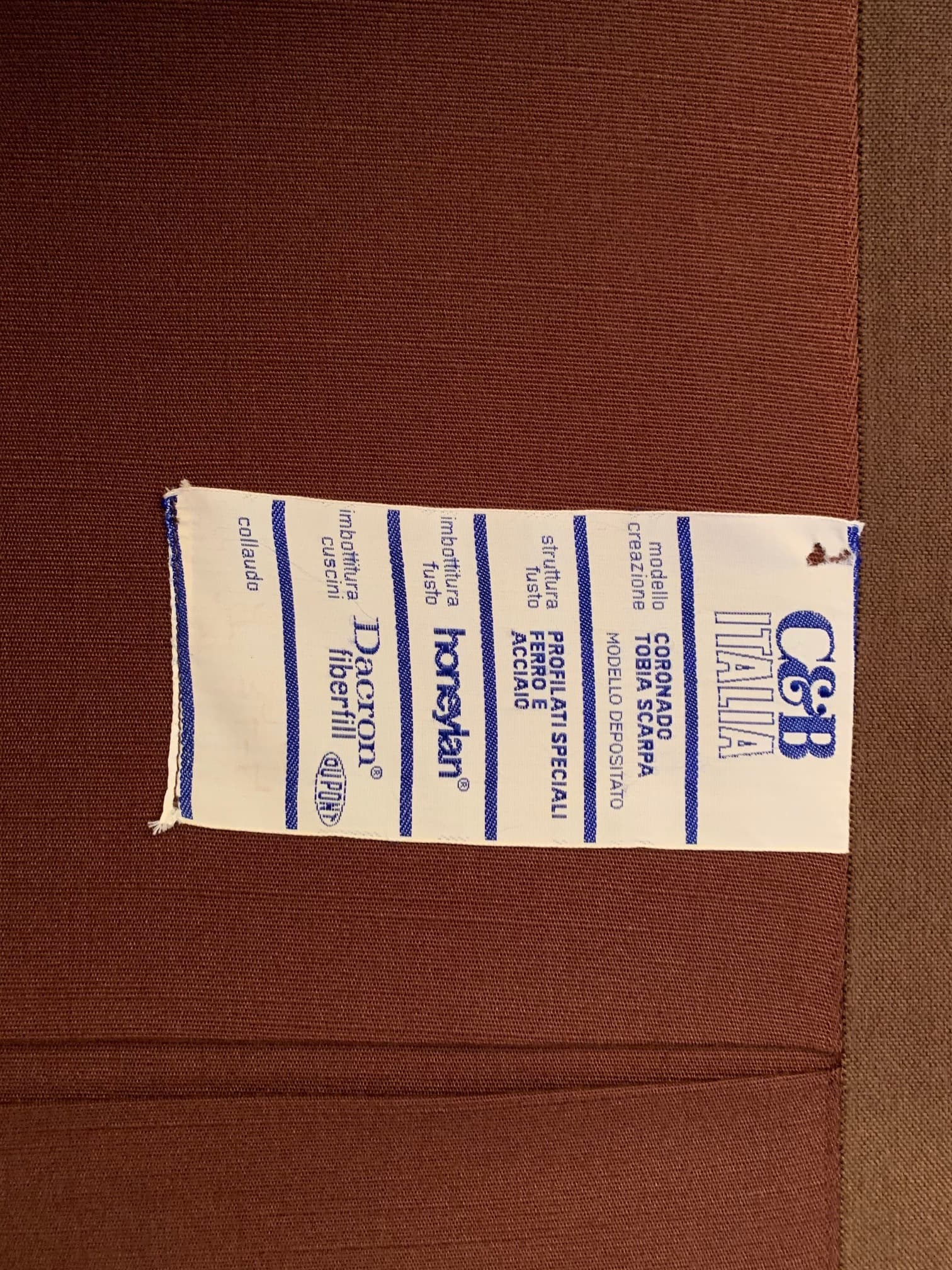 Sofa Coronado, brown velvet, by T. Scarpa, B&B Italia / C&B Italia, Italy, 1960s. - 45802