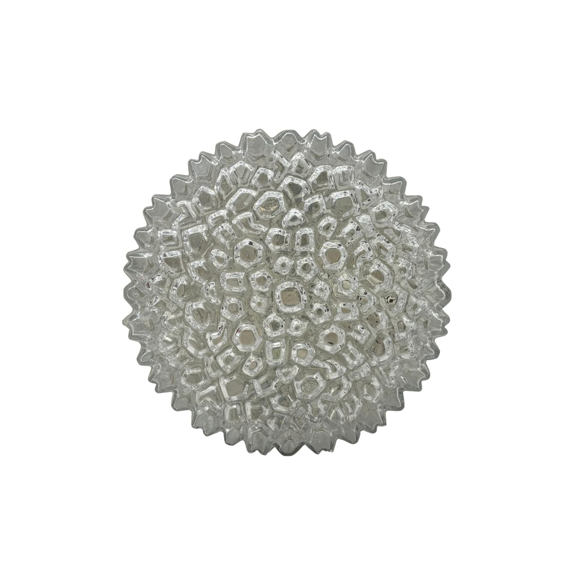 Ceiling Lamp, Glashütte Limburg, transparent glass, Germany, 1980s.