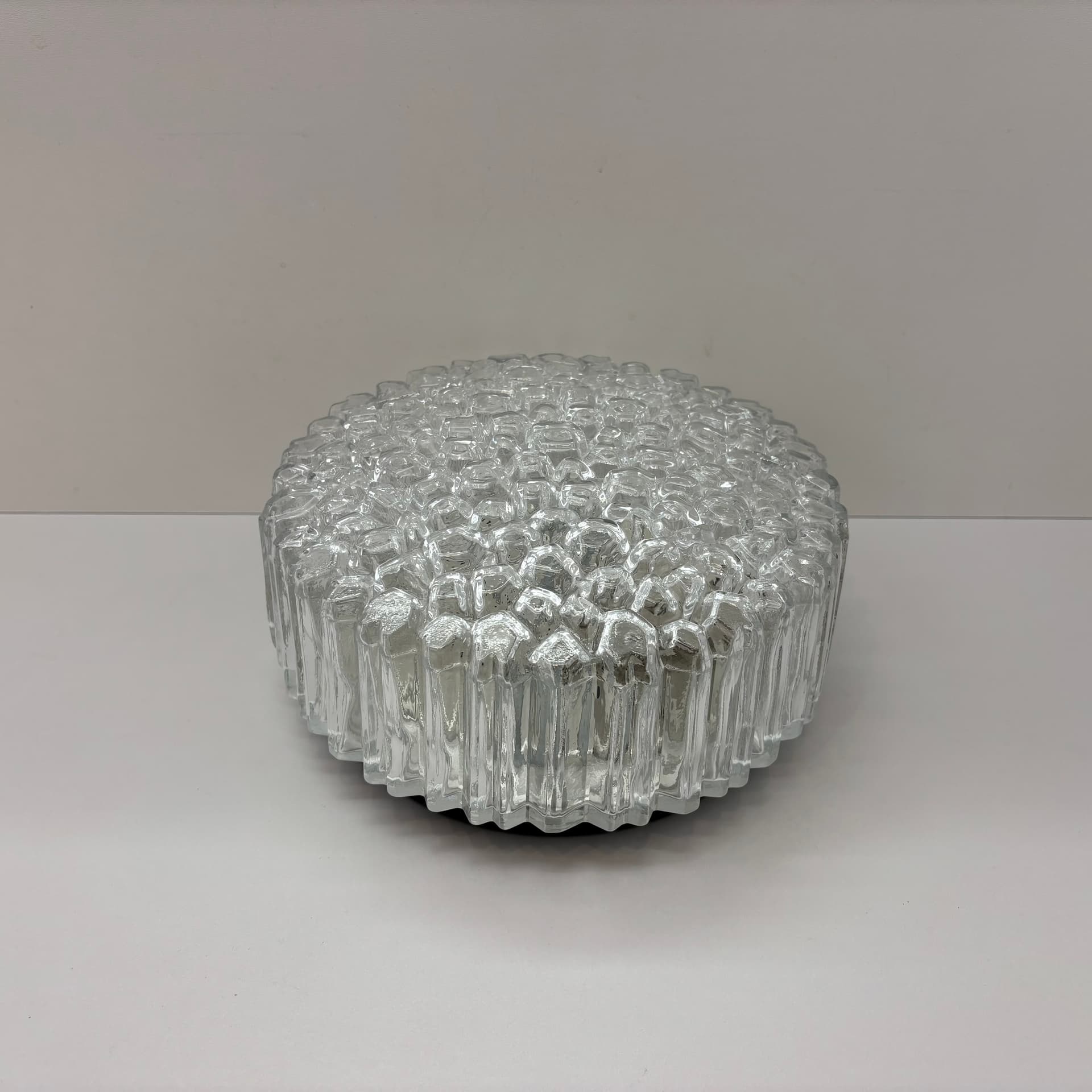 Ceiling Lamp, Glashütte Limburg, transparent glass, Germany, 1980s. - 45850