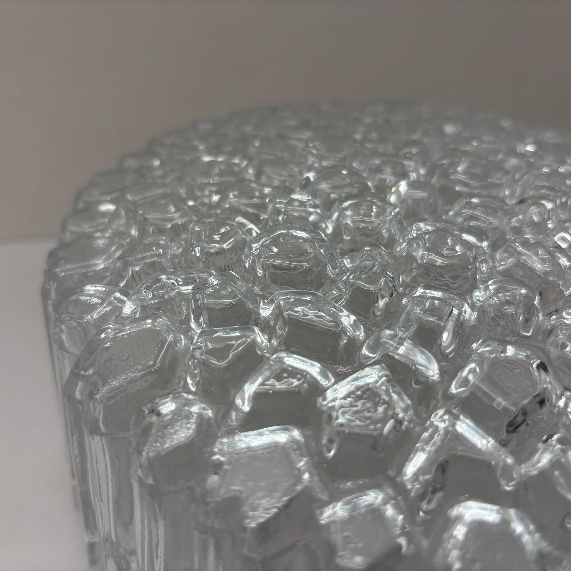 Ceiling Lamp, Glashütte Limburg, transparent glass, Germany, 1980s. - 45847