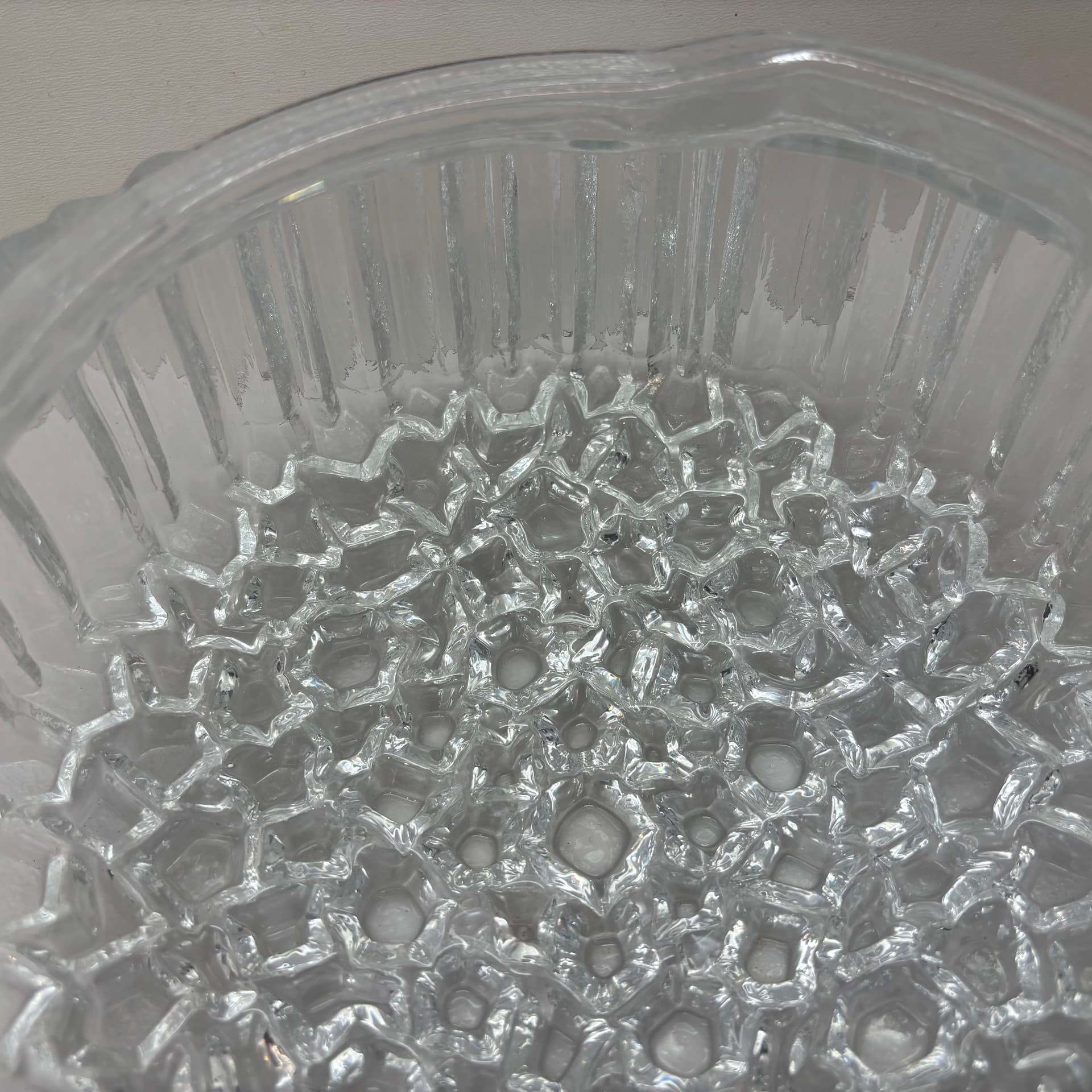 Ceiling Lamp, Glashütte Limburg, transparent glass, Germany, 1980s. - 45852