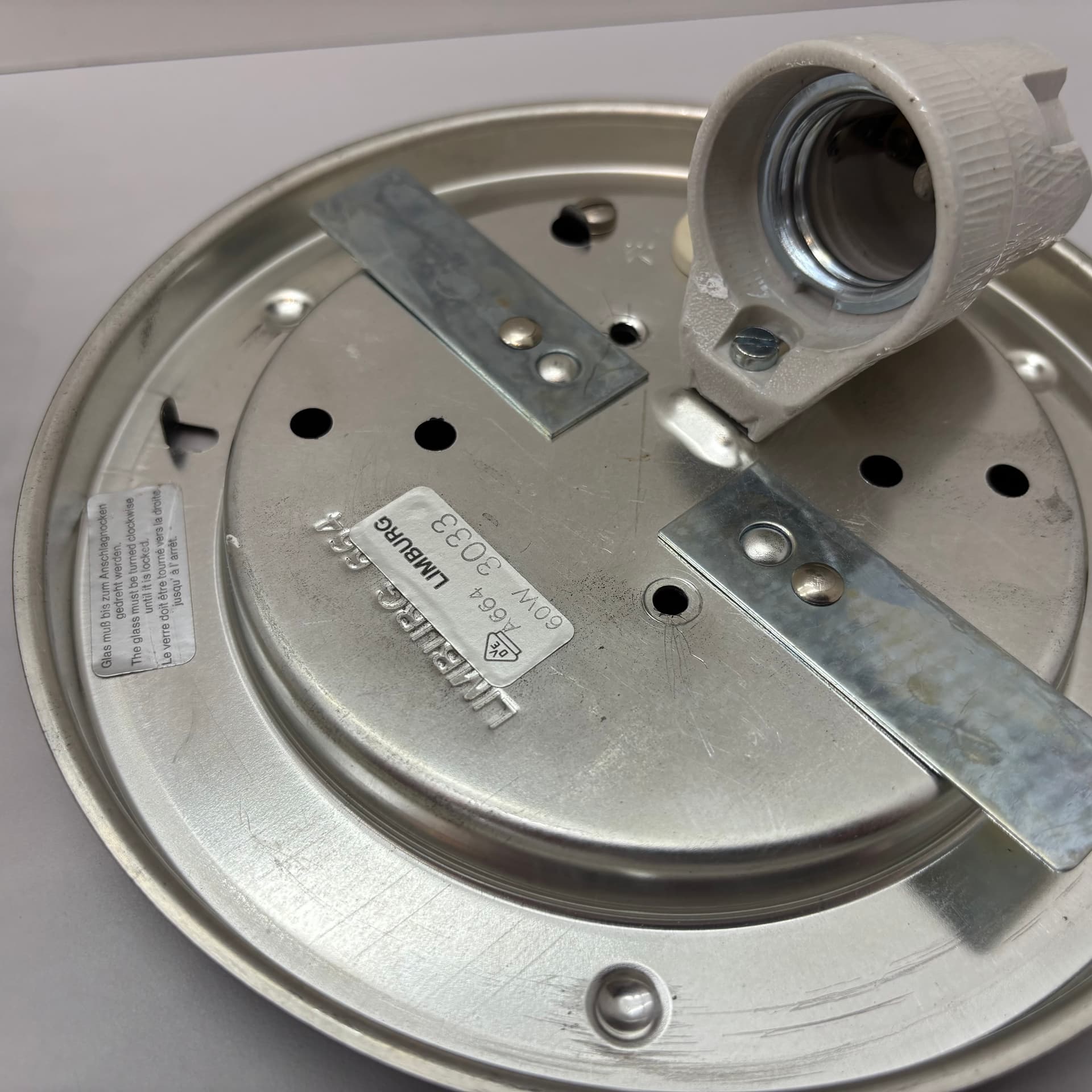 Ceiling Lamp, Glashütte Limburg, transparent glass, Germany, 1980s. - 45846